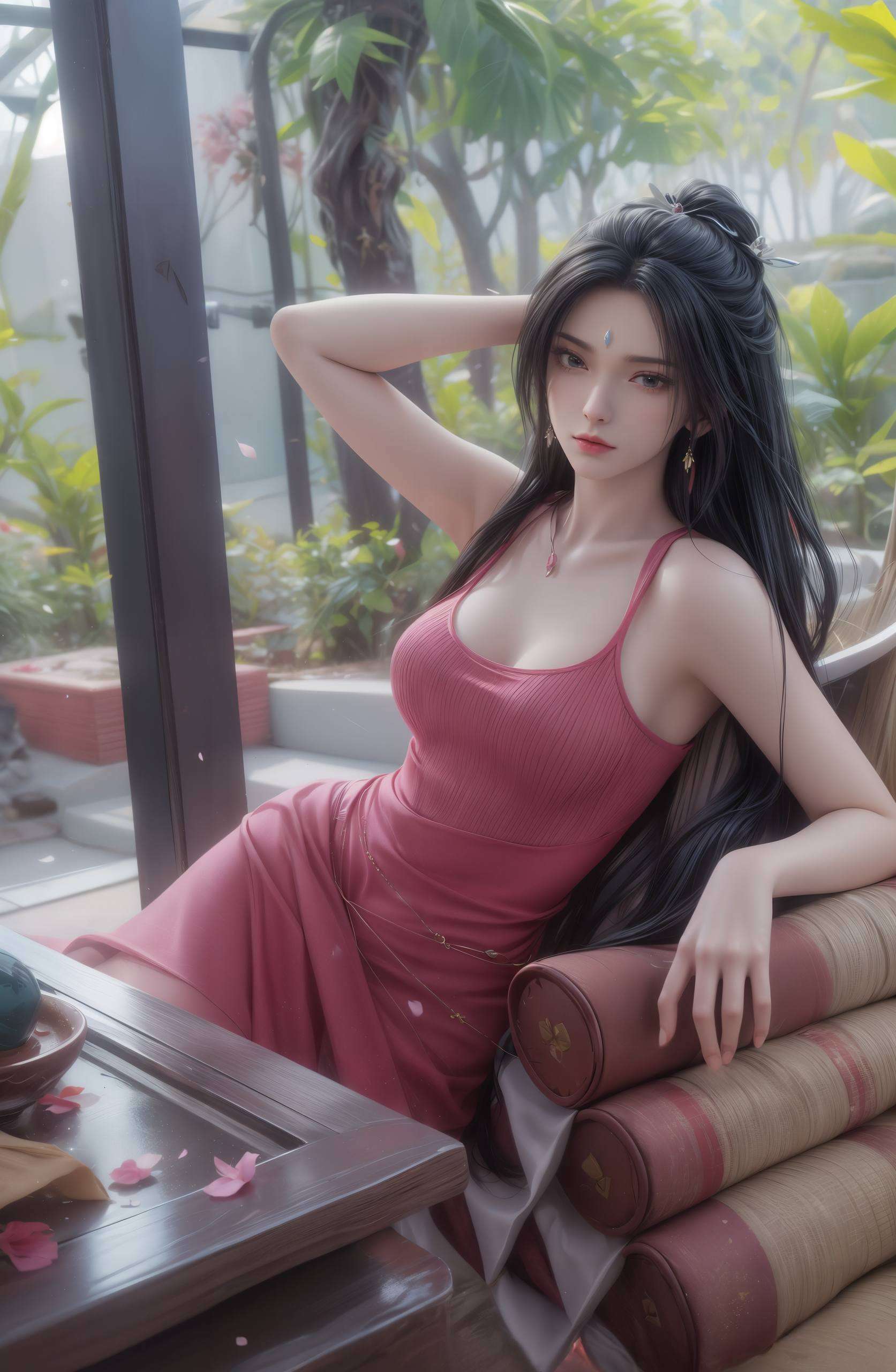 让她的体态如诗如画以2K高清画质捕捉了她清冷的美