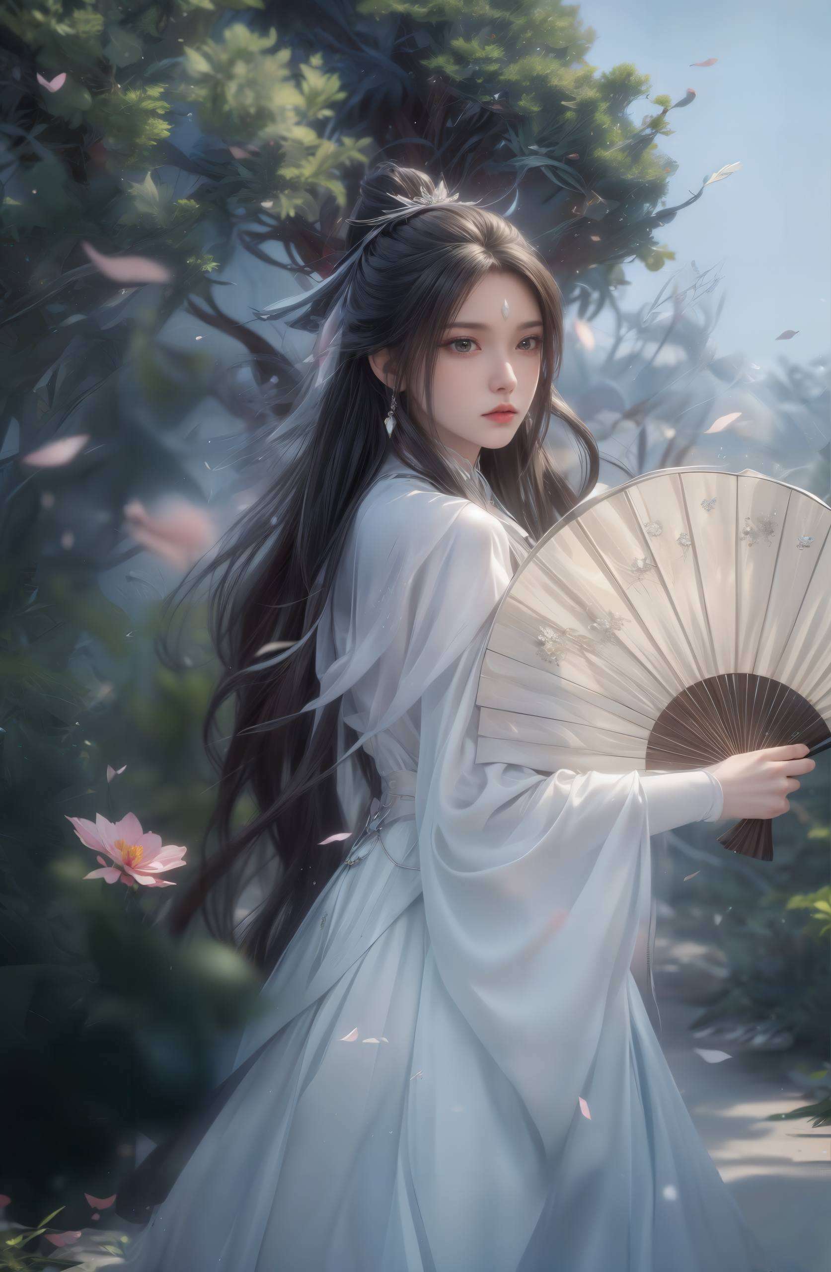 高清壁纸映衬出她优雅的身姿感受那份独特的温柔与神圣
