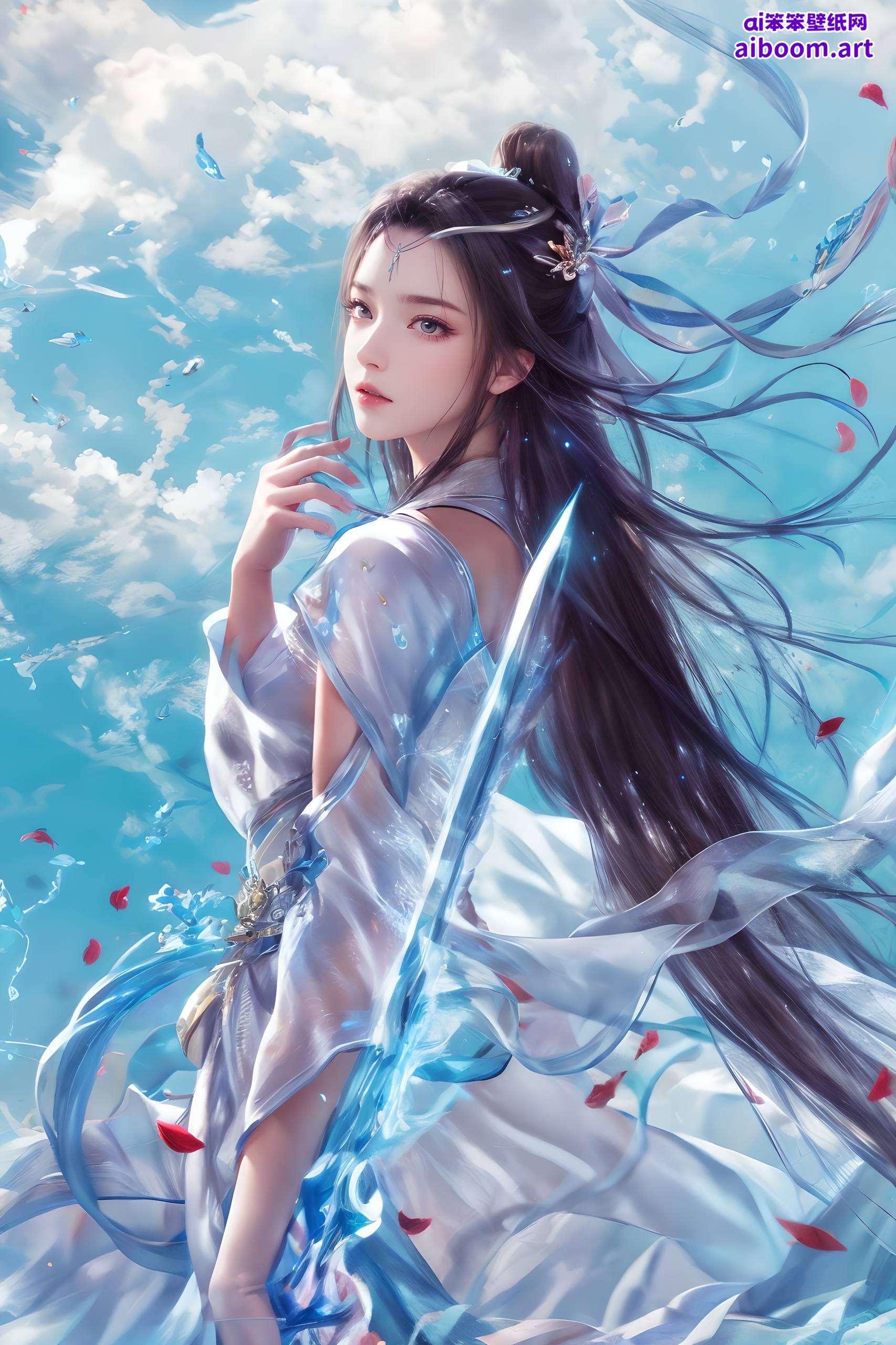 展现出国漫女生的魅力在绚丽的光影交织中