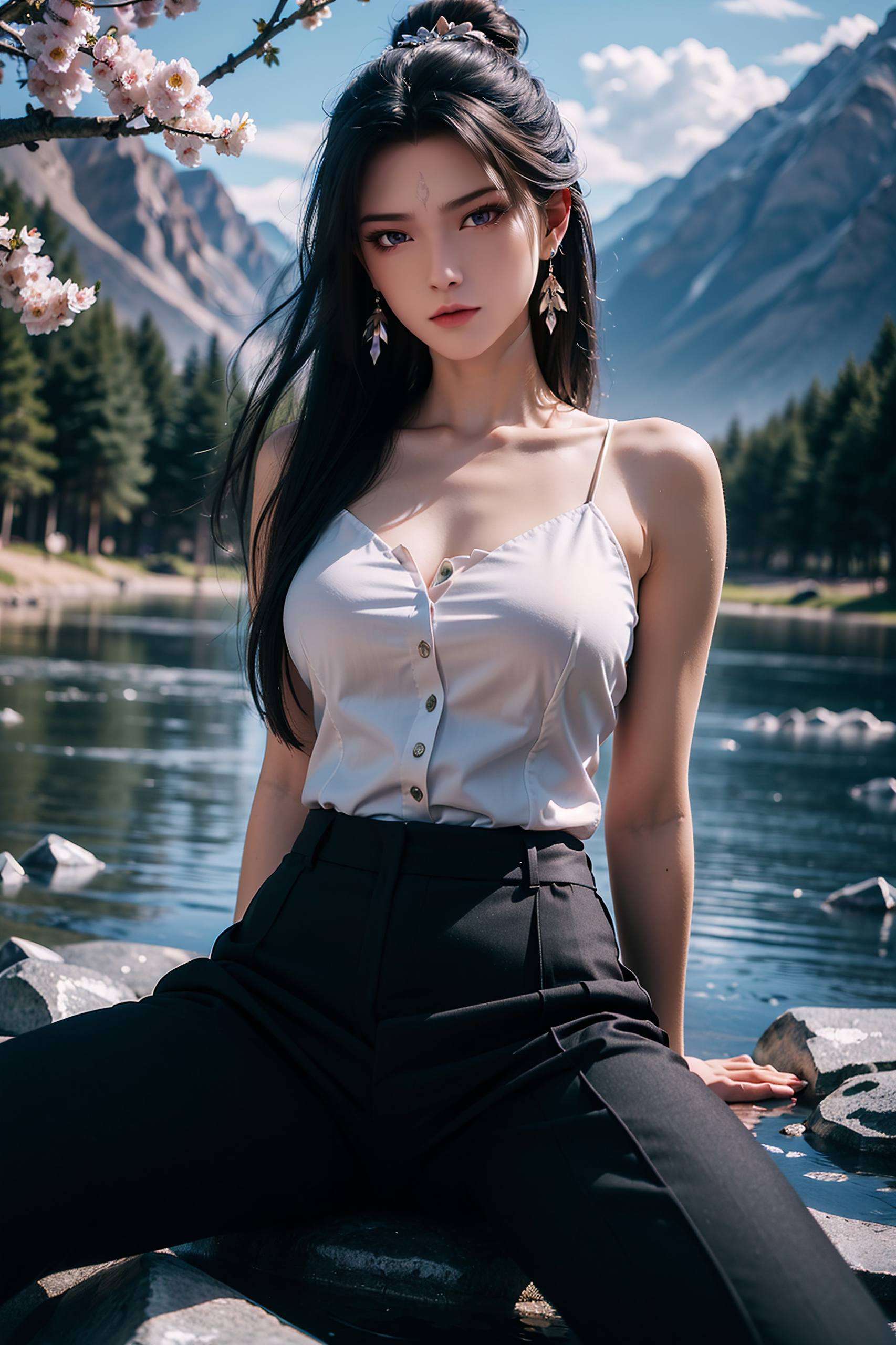 国漫《诛仙》的女主角陆雪琪仿佛从侘寂风中缓缓走出在古香古色的4K超高清壁纸中