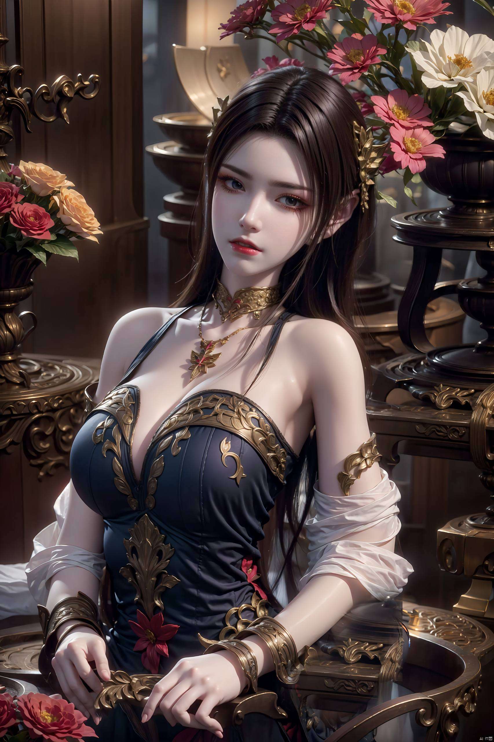 这张1080p水彩风格美杜莎同人壁纸色彩斑斓的水彩笔触