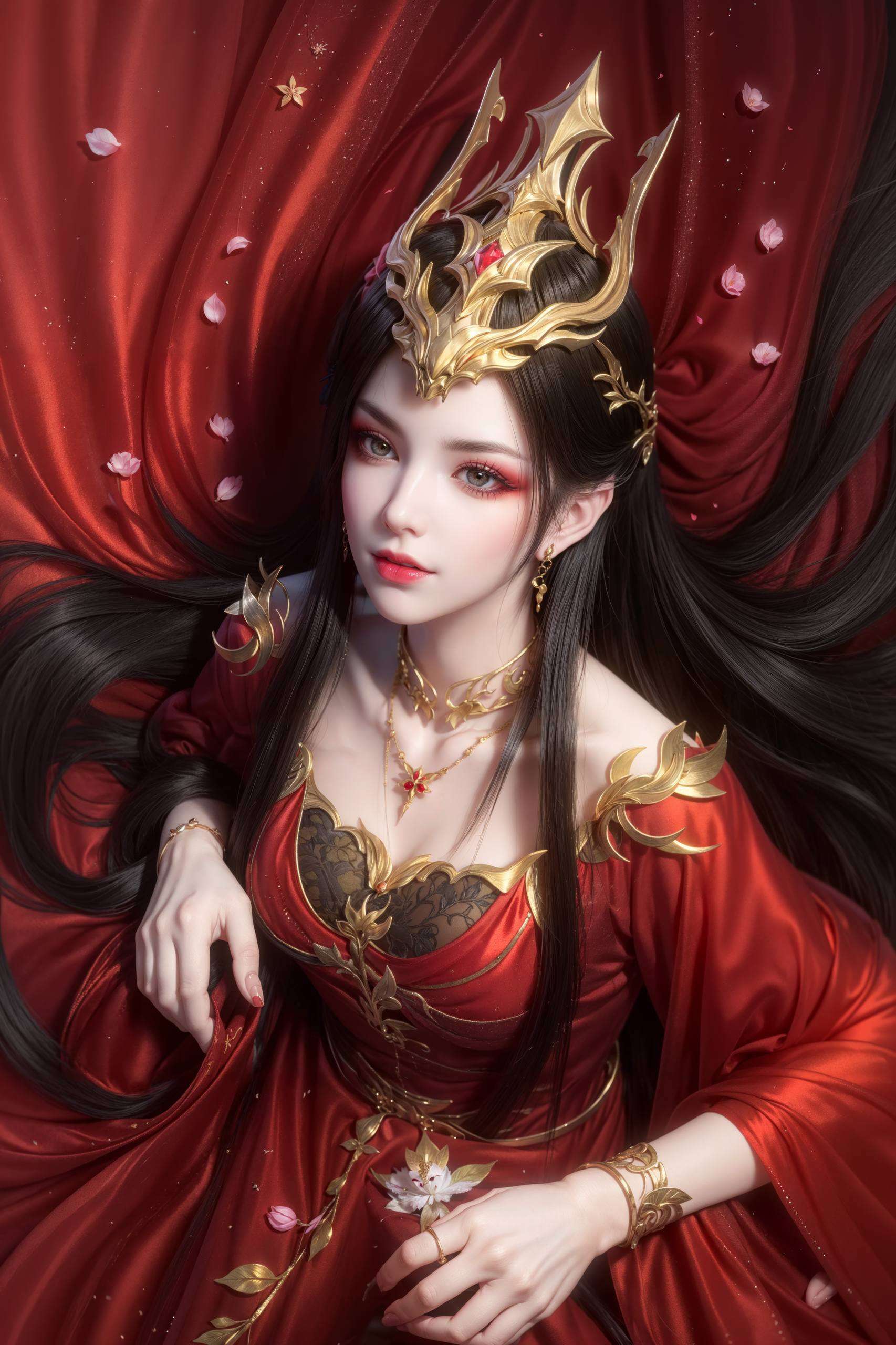 蛇发飘逸这张AI绘画角色构图壁纸