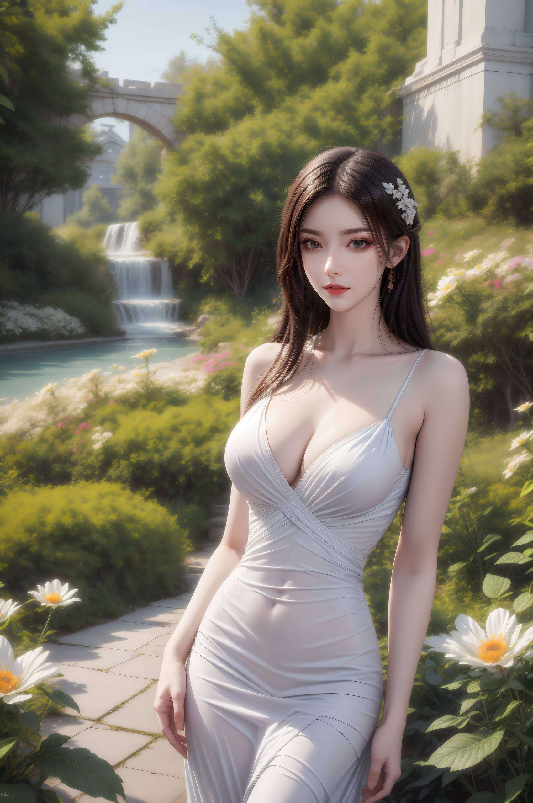 这张唯美纹理电脑国漫美女漫画壁纸以美杜莎旗袍的高清竖屏形象为主题