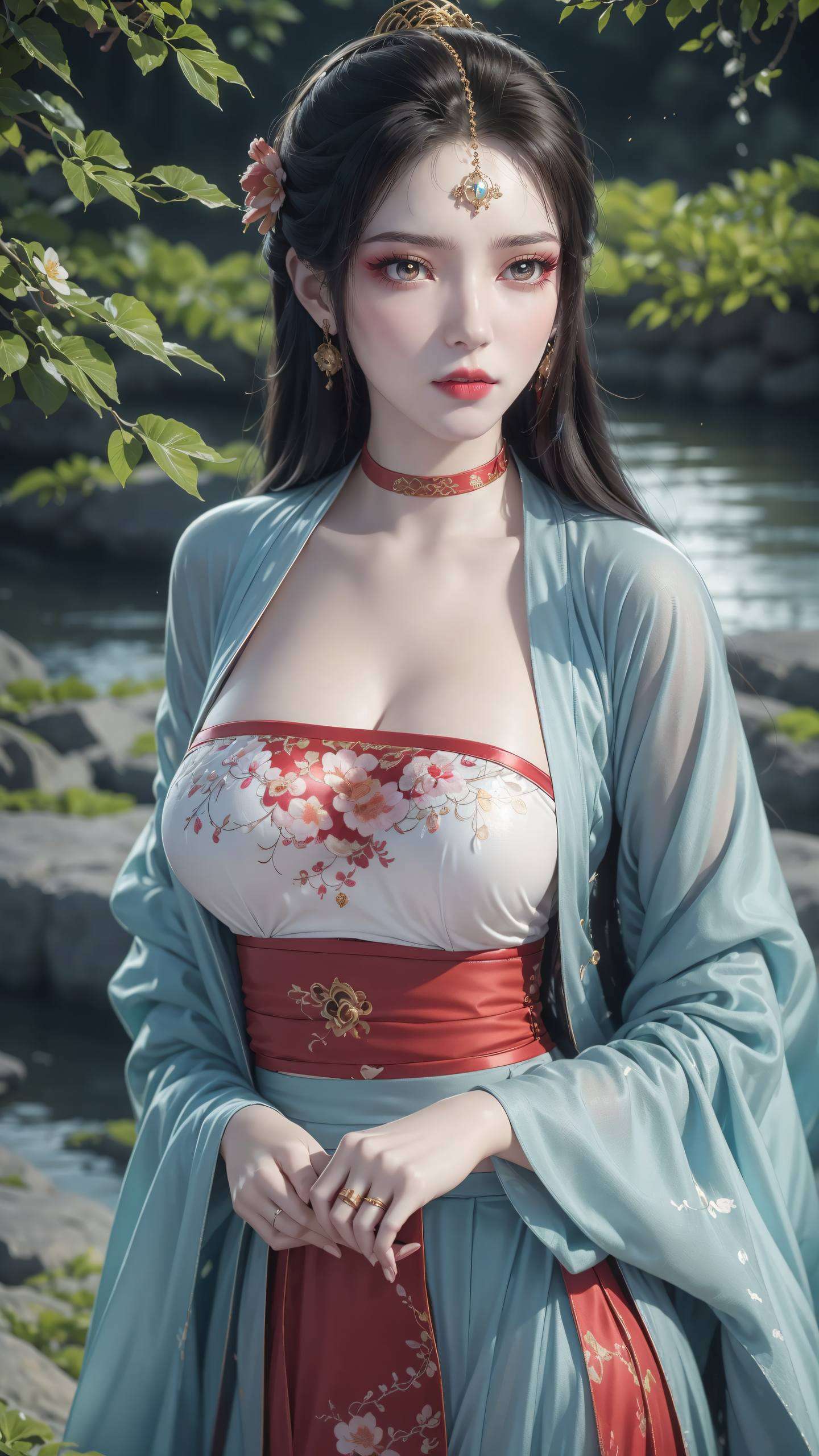 墨云飘渺间这张国漫女神动态墨云壁纸