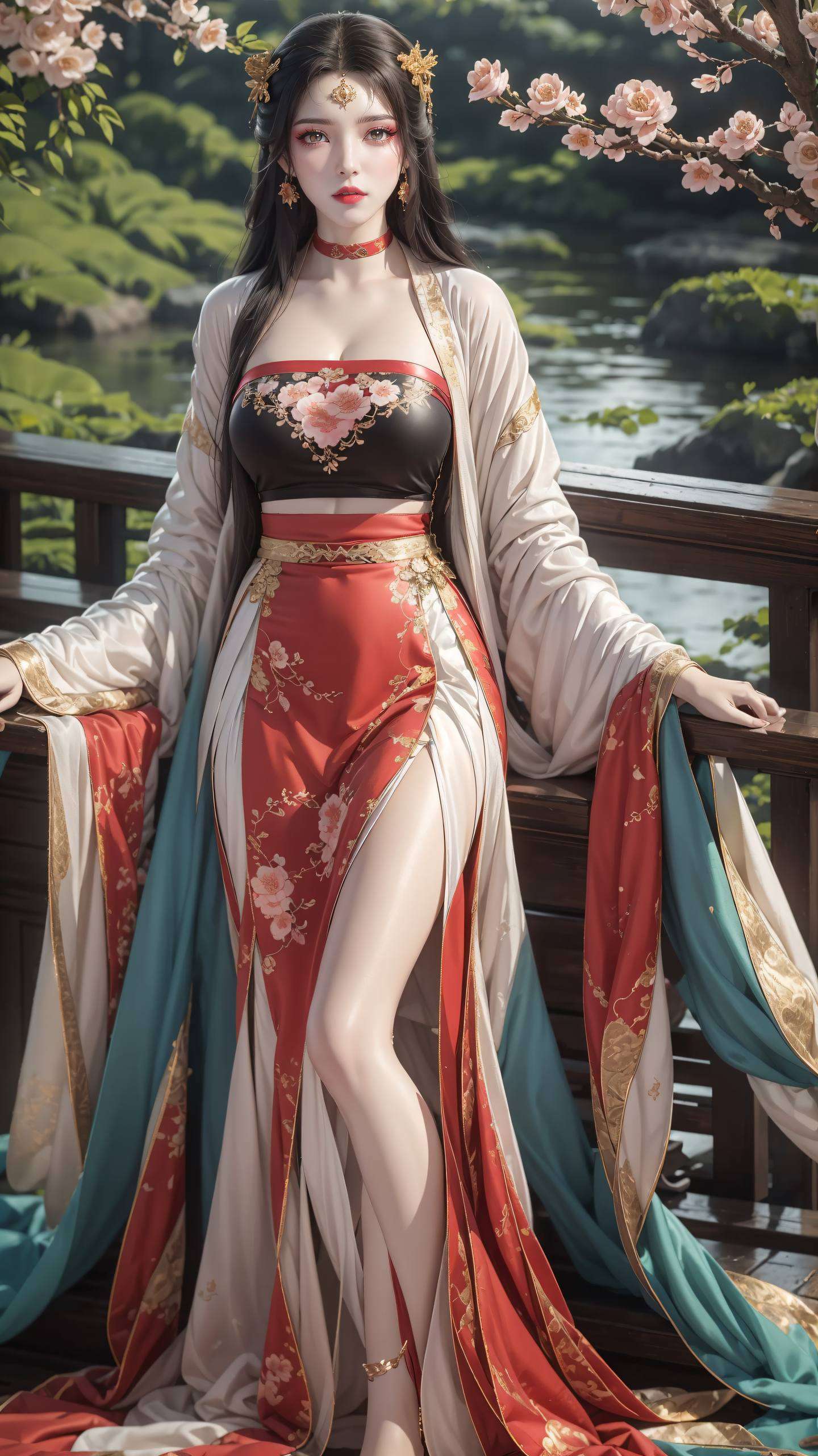 宛如置身仙境壁纸中的花卉元素与女神相映成趣