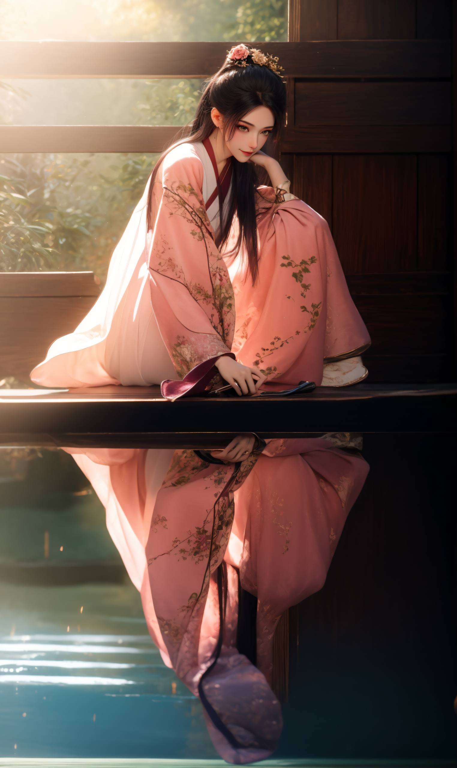 南宫夕儿4K壁纸绽放光彩波点手机映衬下