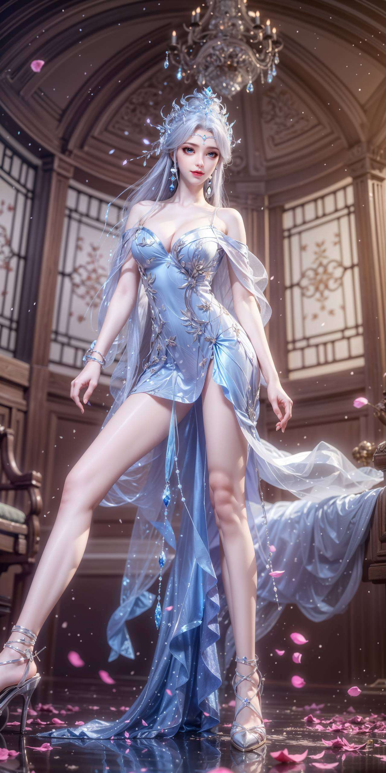 细腻描绘了她的翩翩舞姿美眸含笑