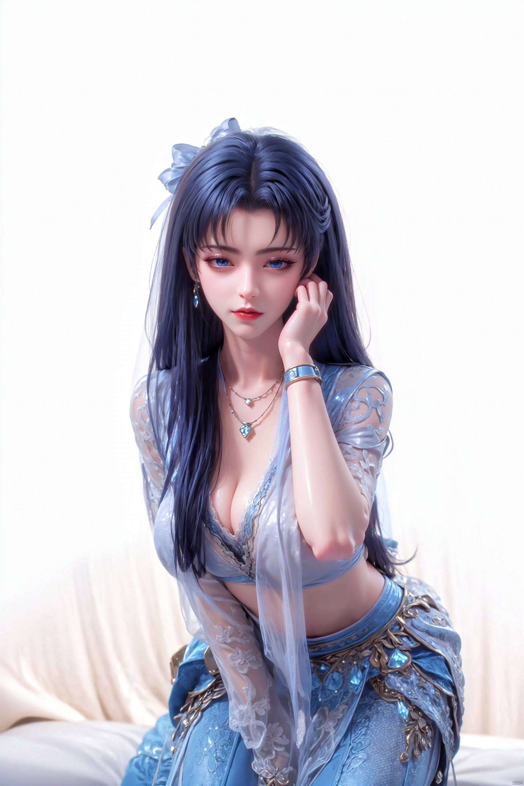 她的眼神坚定而深邃在这梦幻般的安卓漫画壁纸中