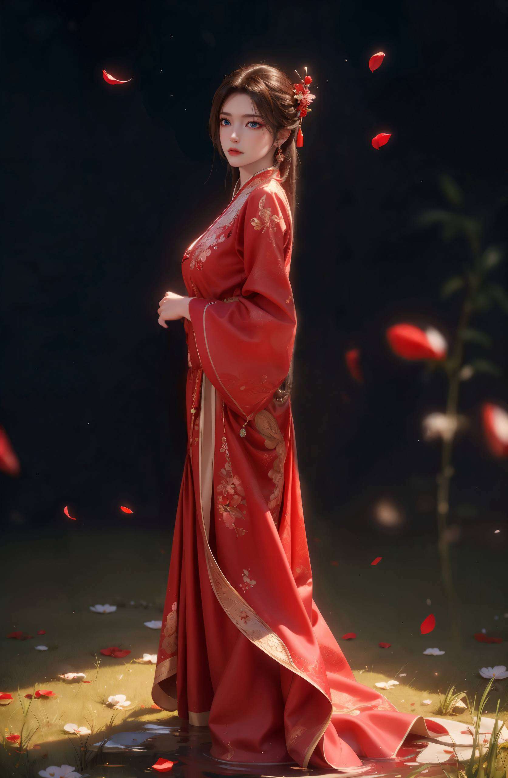 这张以国漫美女蔷薇为主题的立体手机壁纸让你的每一次解锁都充满惊喜