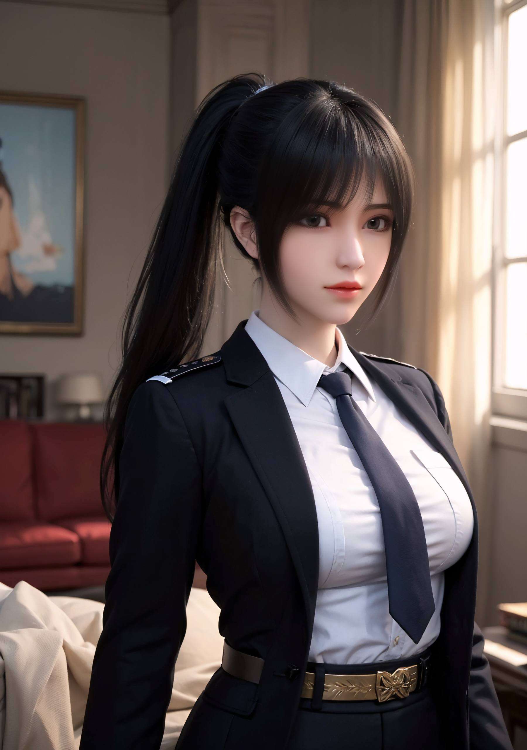 琪琳英姿飒爽这张AI绘画的2560p油画壁纸
