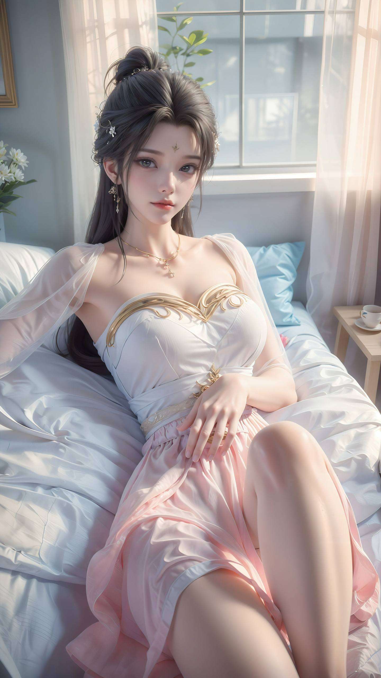 以电脑国漫的精致笔触这张绝美手机壁纸