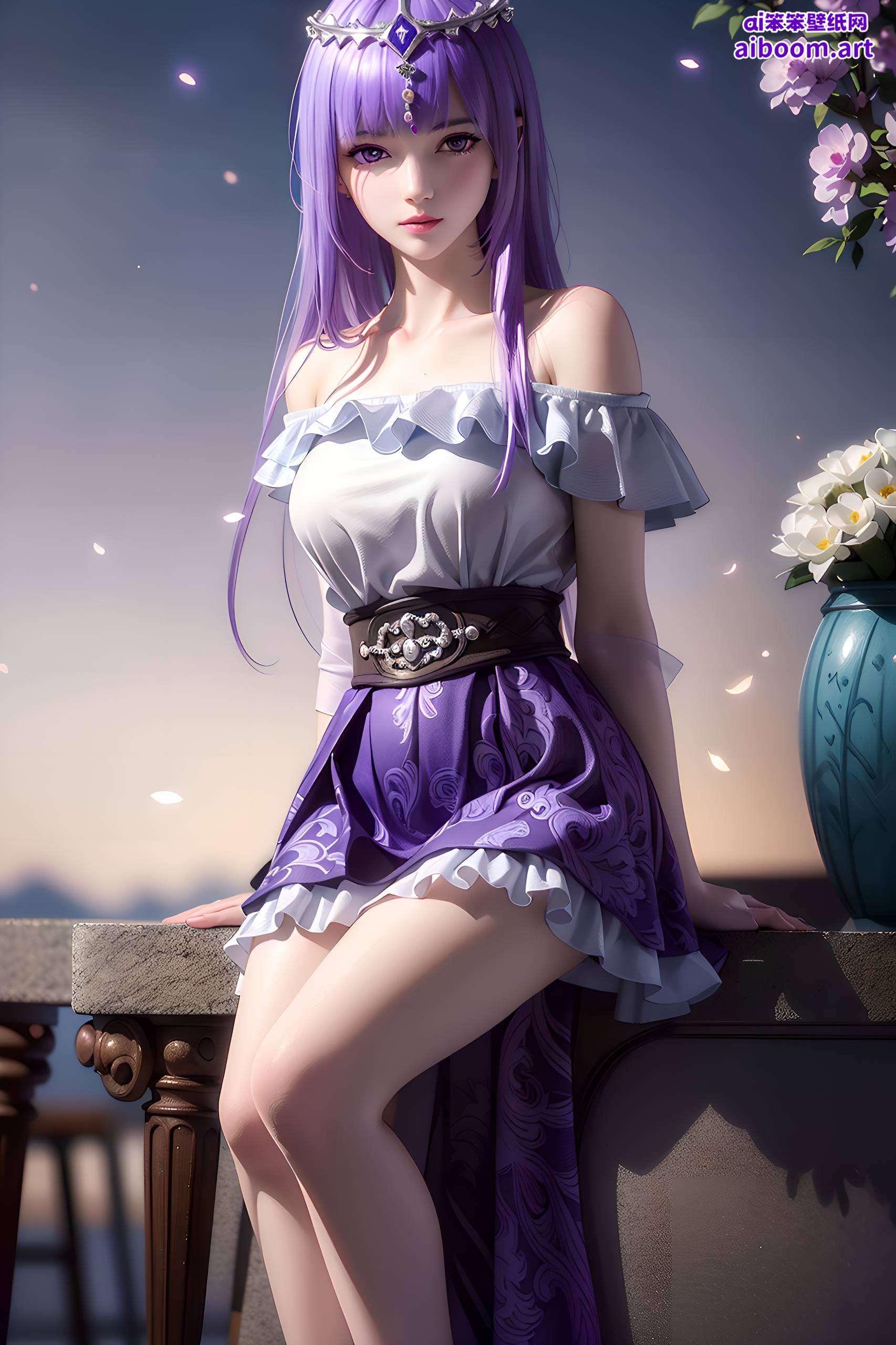 这张AI国漫美女柔和电脑国漫美女最美壁纸细腻描绘出古典美与科技感的完美融合