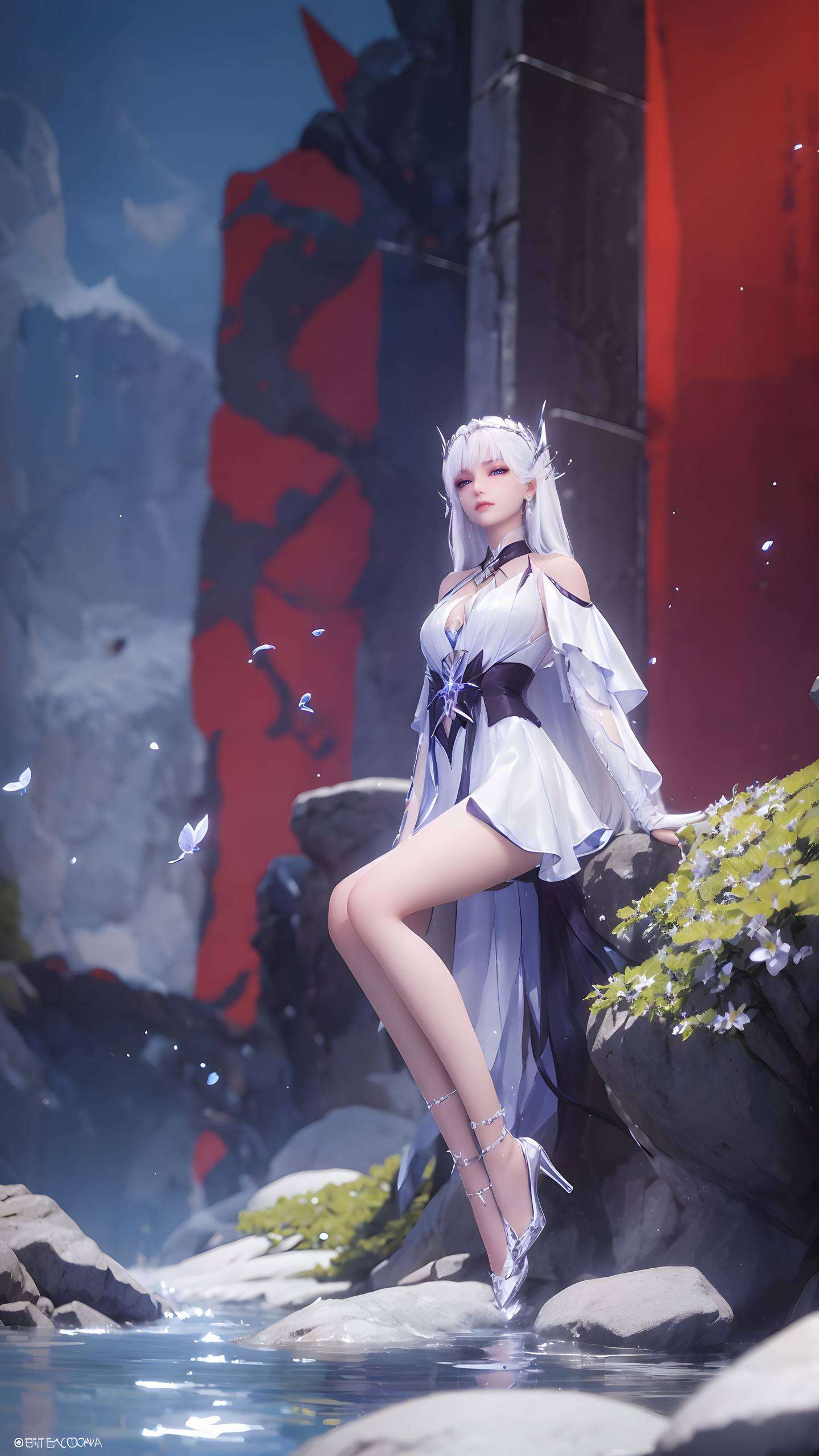 这张AI国漫女神圣采儿2k高清炫彩壁纸与圣采儿一同跃入精彩纷呈的战斗世界！