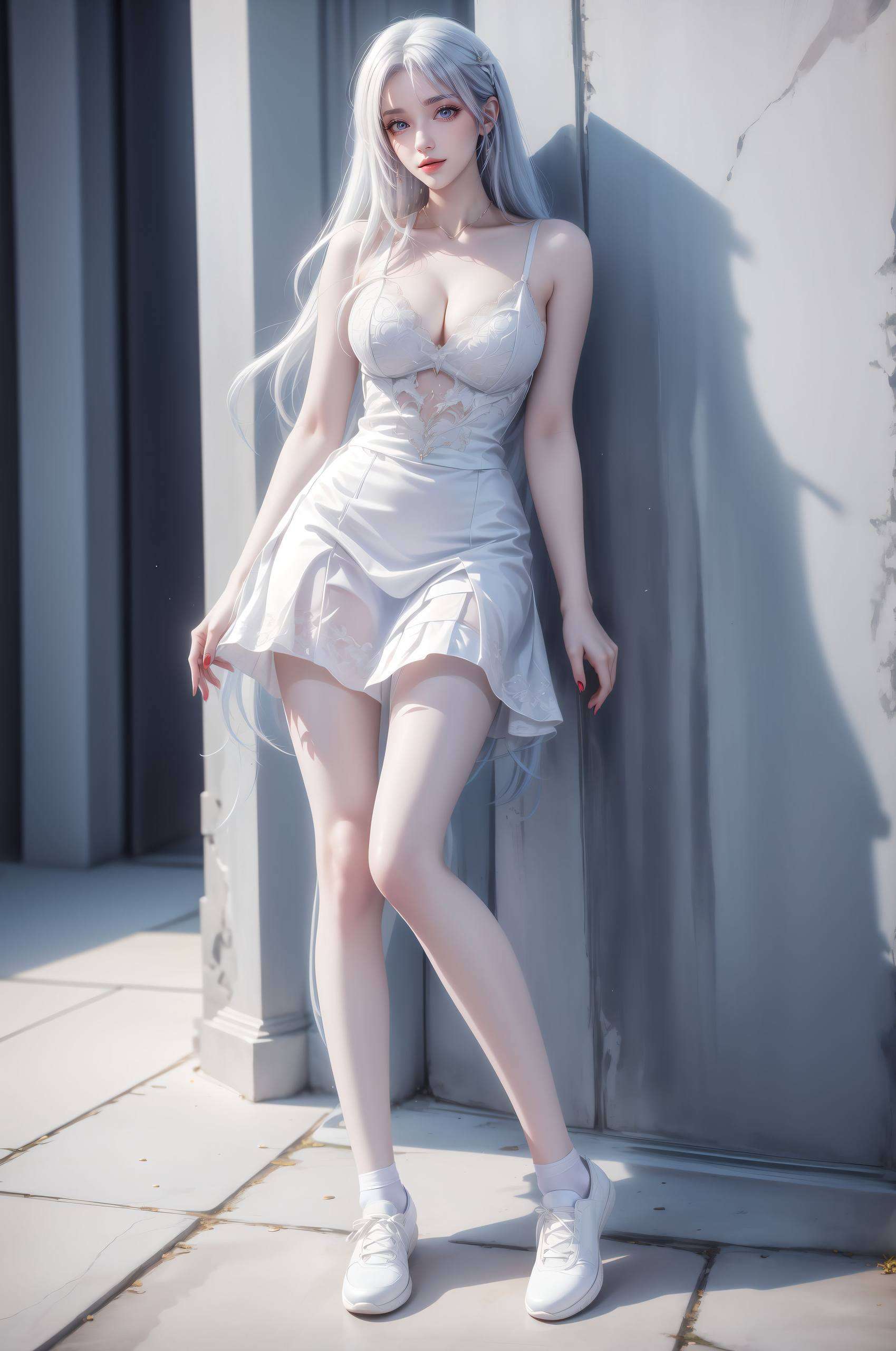 这张以国漫女神圣采儿为主角的唯美格纹电脑壁纸为你的桌面带来别样的风情