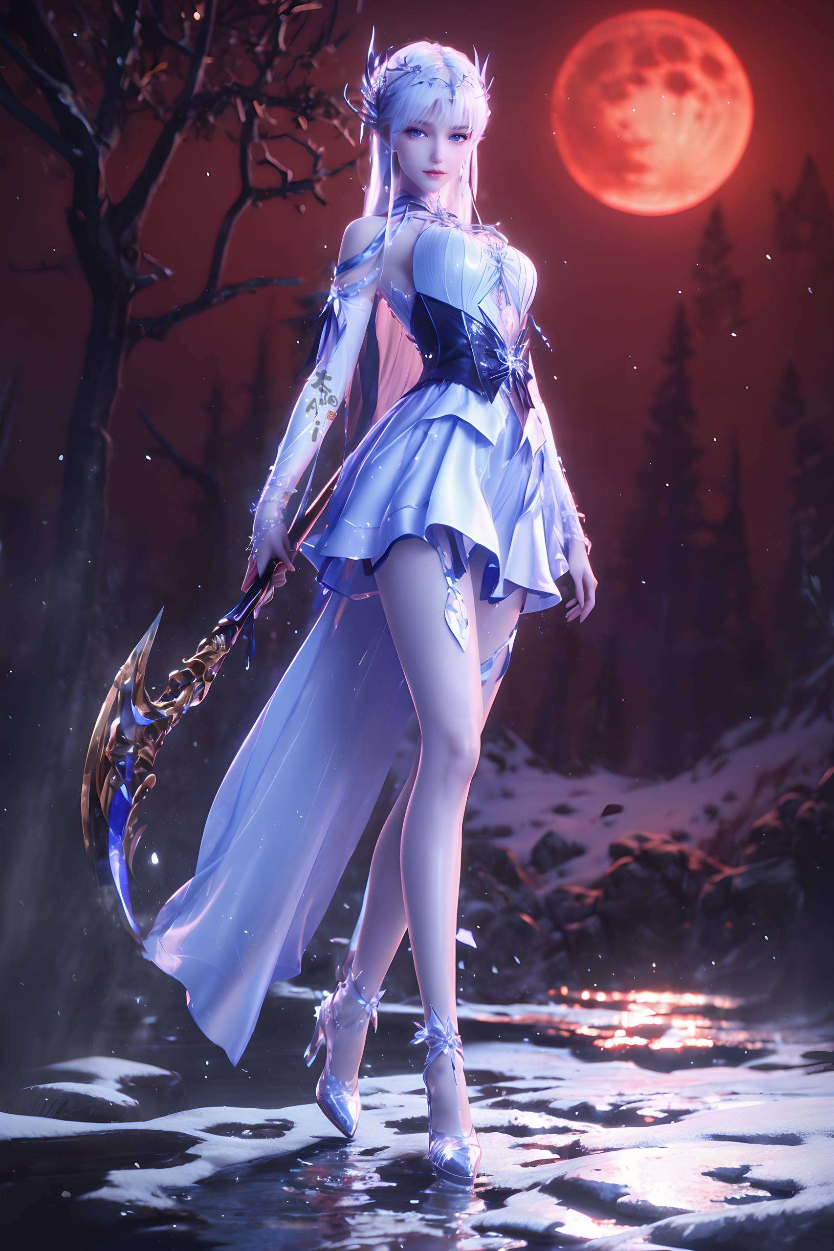 全屏AI绘画动作素材圣采儿三屏壁纸图片大全