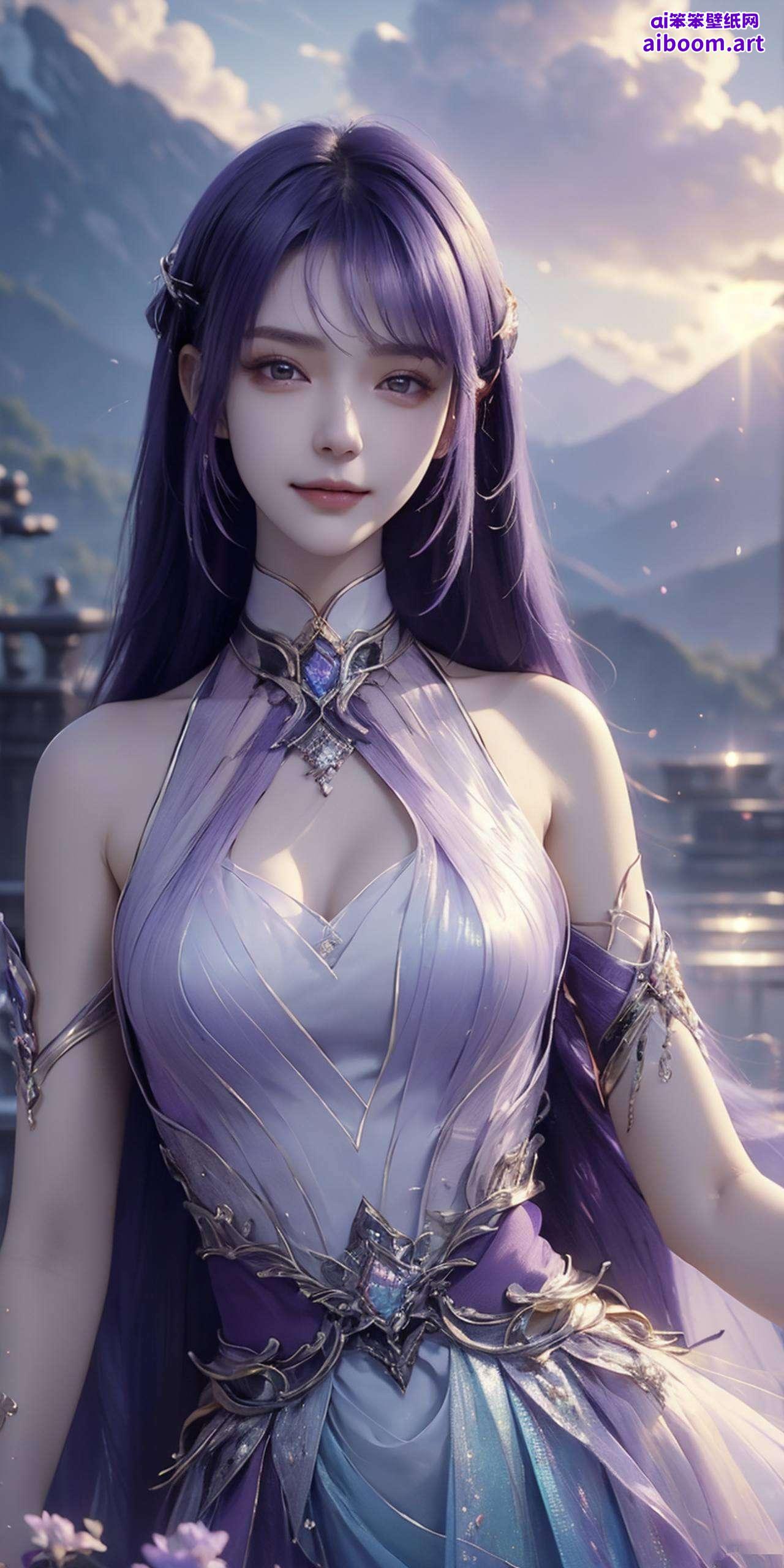 AI绘画女神圣采儿以高清壁纸的形式绽放光彩她那抽象而优雅的体态