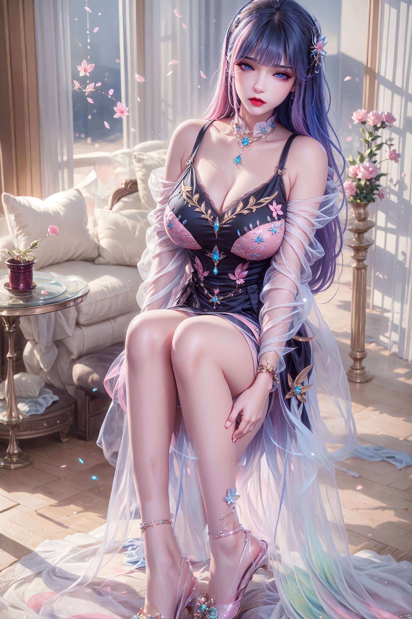 这位国漫界的璀璨女神成为了AI国漫女生渐变Win10壁纸的宠儿