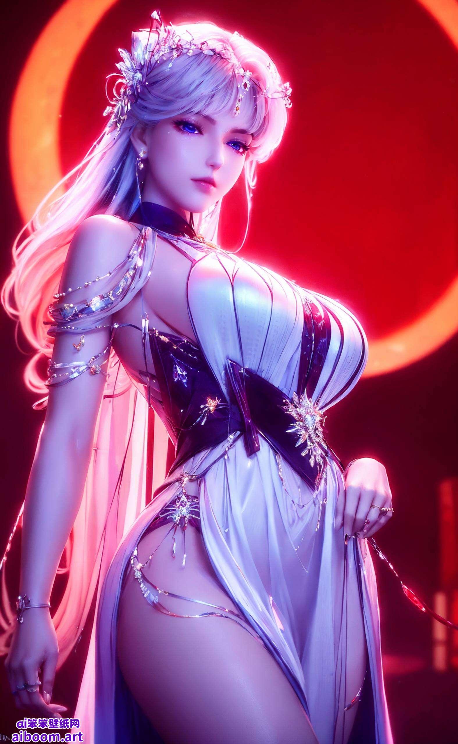这张AI国漫女神豪华PC漫画壁纸以其独特的魅力