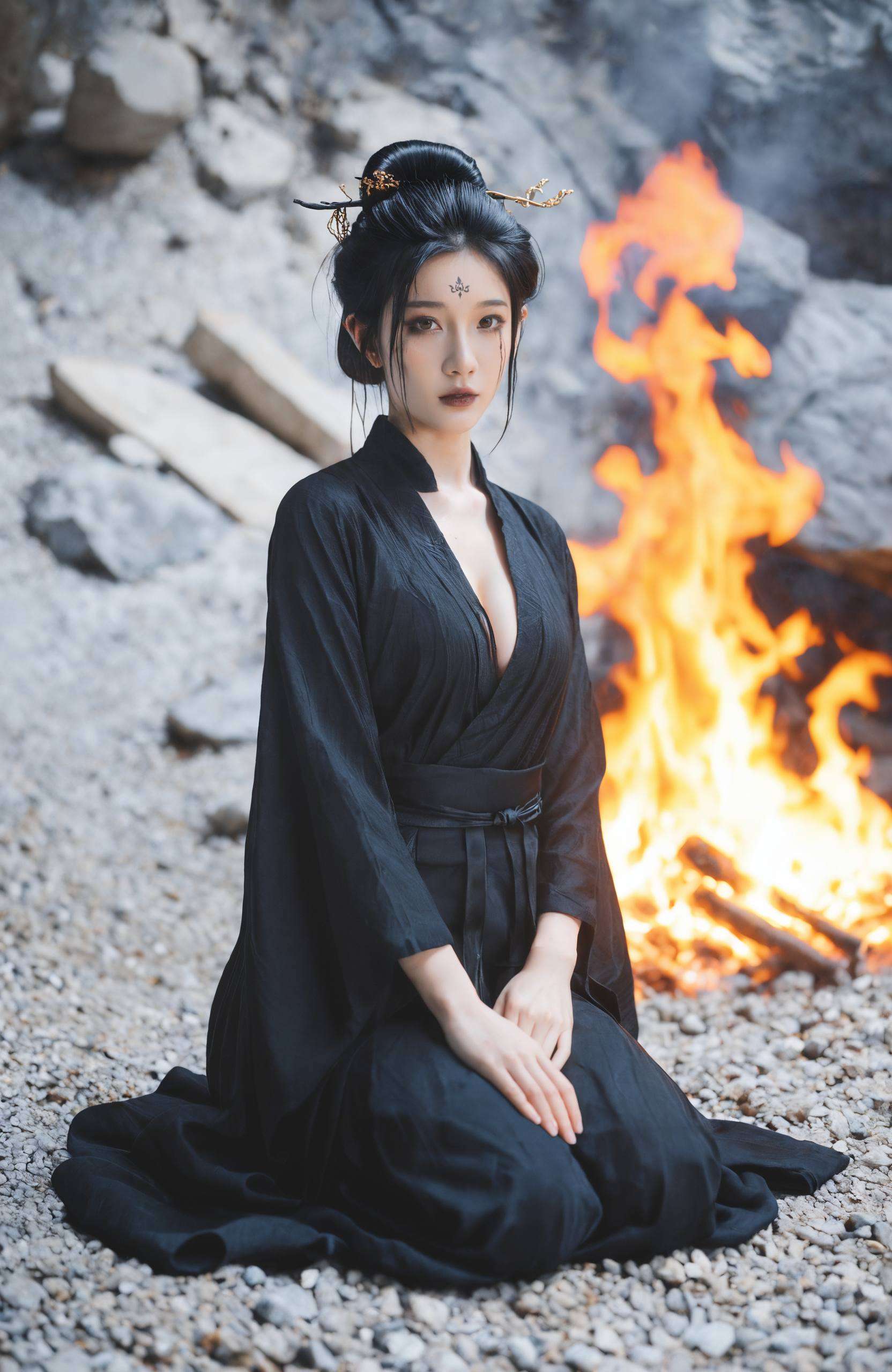 想要让手机桌面焕然一新？这张四妹美女壁纸高清全屏绿色主题的同人创作