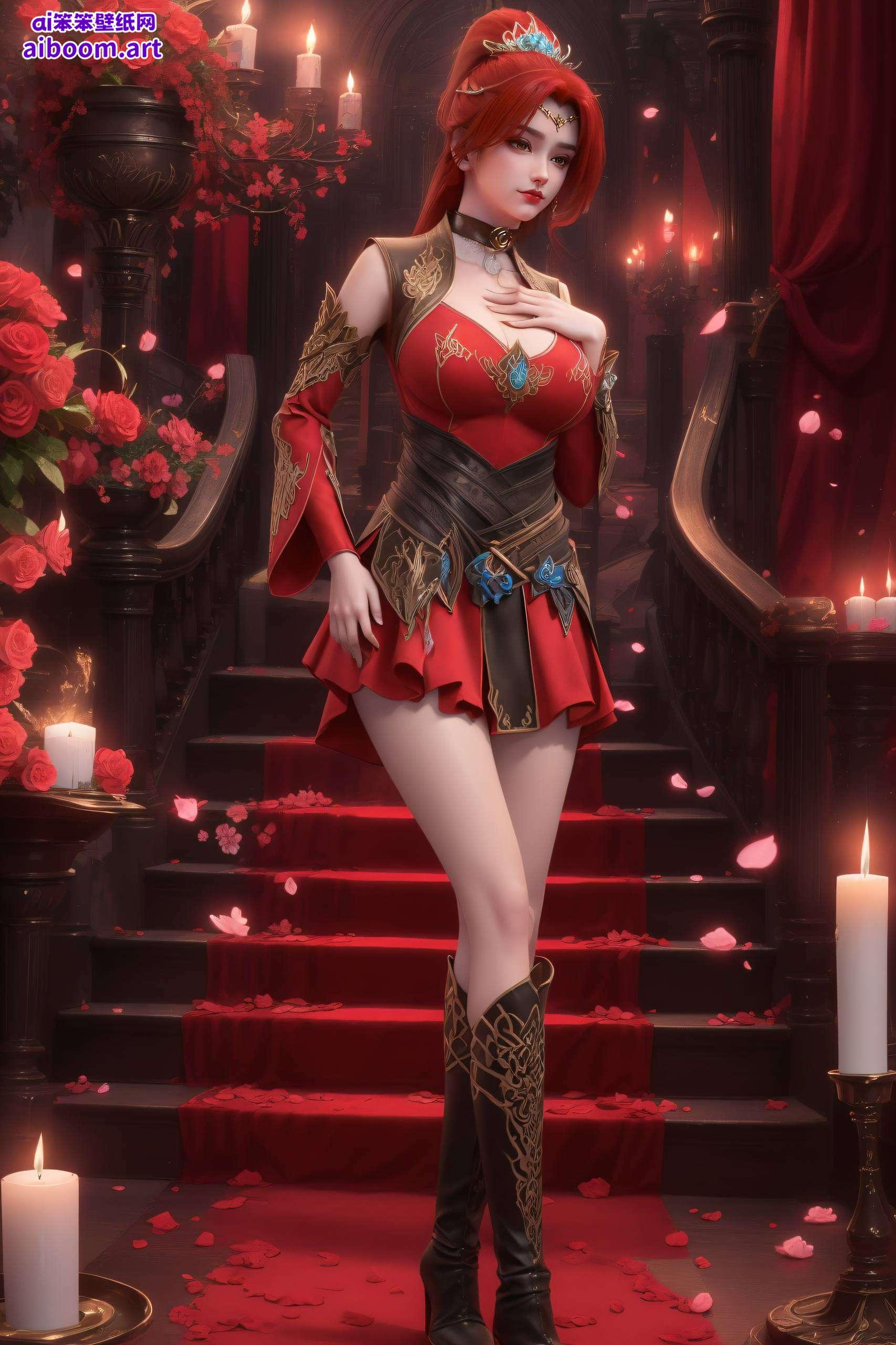 唐火儿跨年壁纸美翻天！4K高清国漫女主AI点阵灵动眼神、娇俏笑容