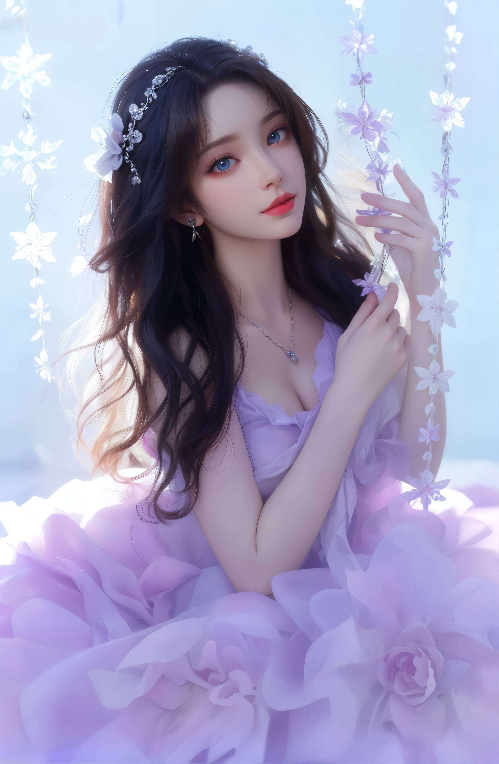 让这美丽的画面而她身后那座古典建筑