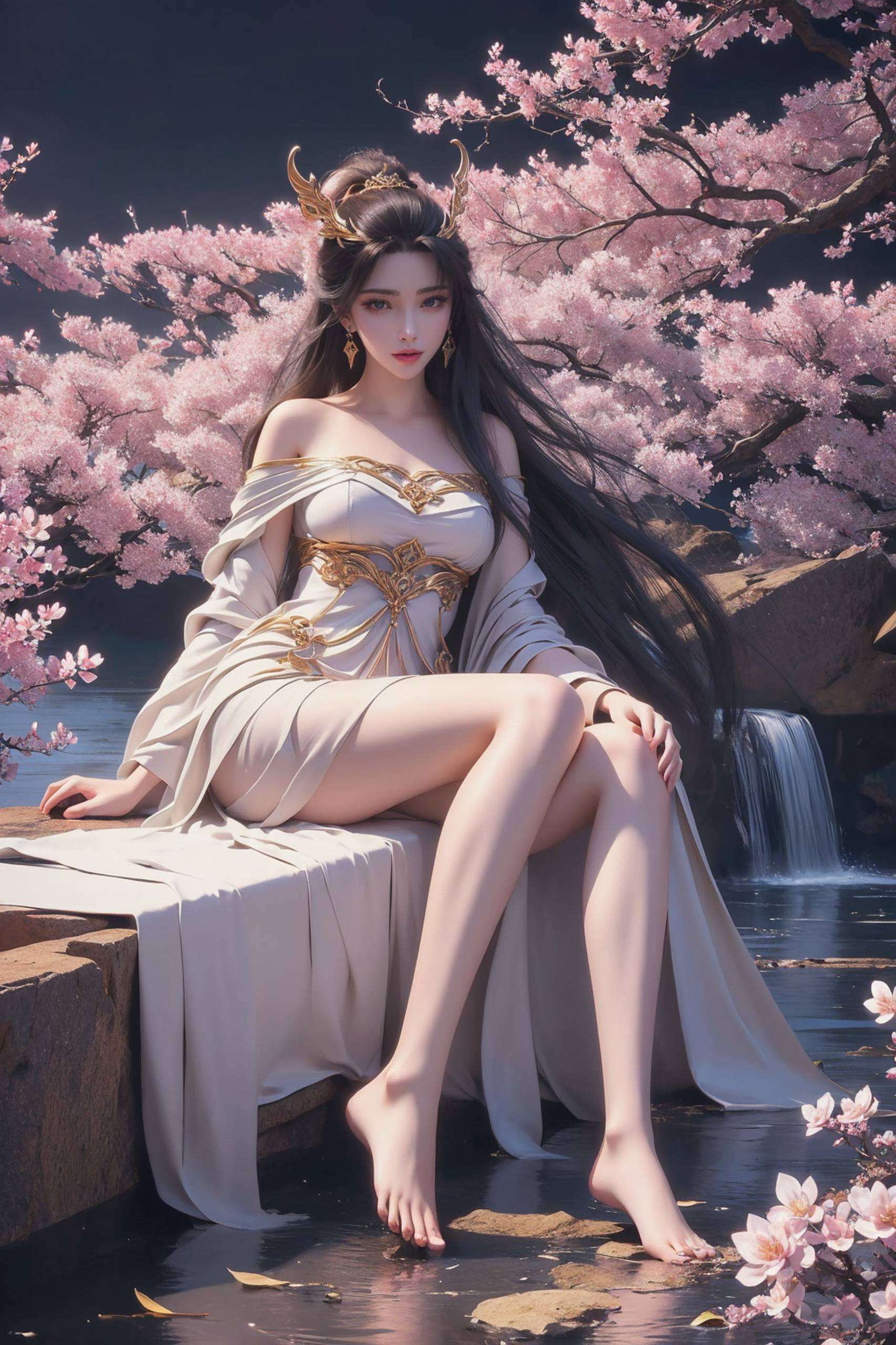 每一笔线条都如仙子腿上的细腻纹路为你的手机背景增添一抹奇幻色彩