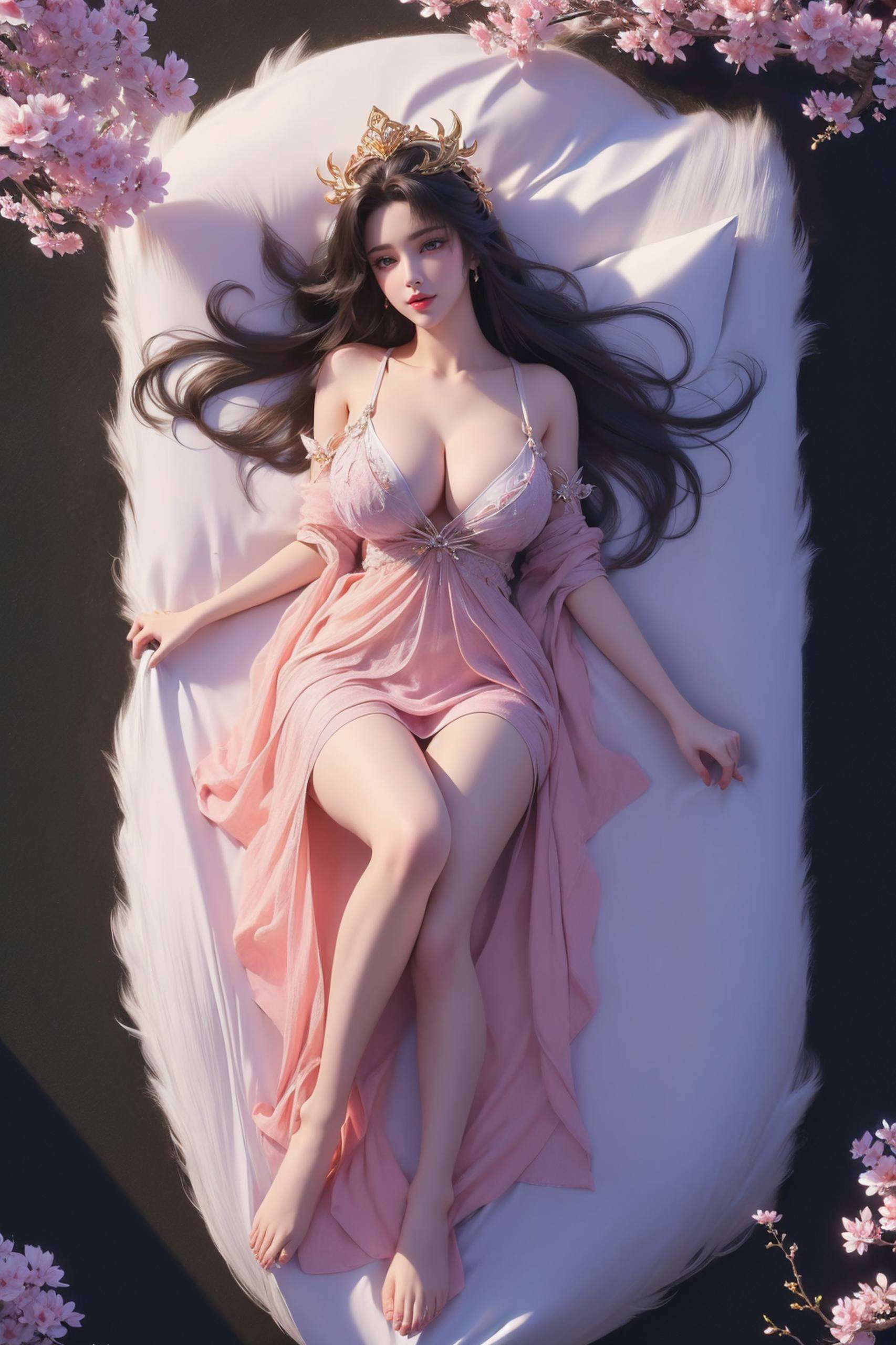 搭配细腻的国风元素这张天狐仙子清凉壁纸图片