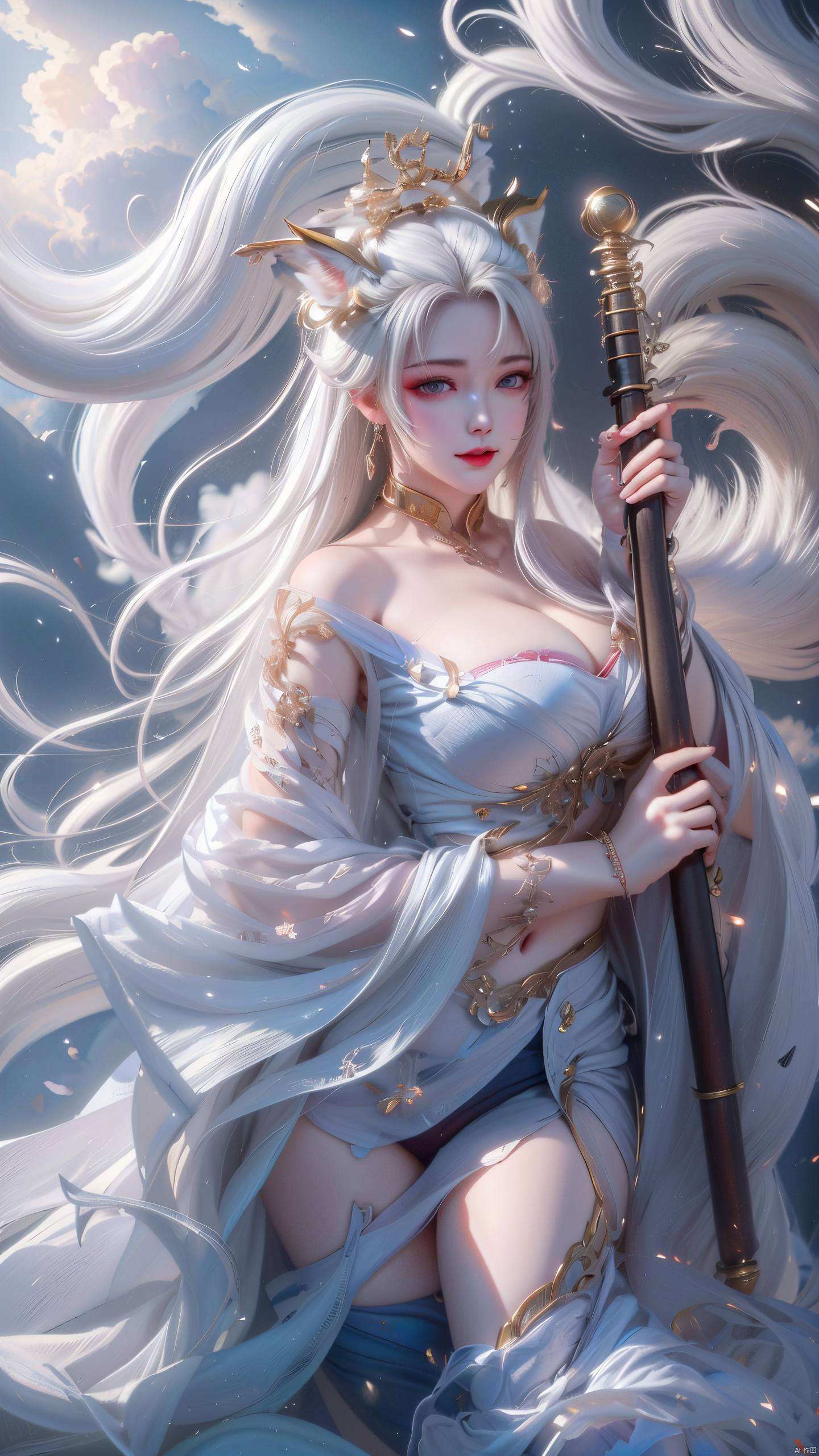细节精致这张AI国漫女神波普艺术手机壁纸