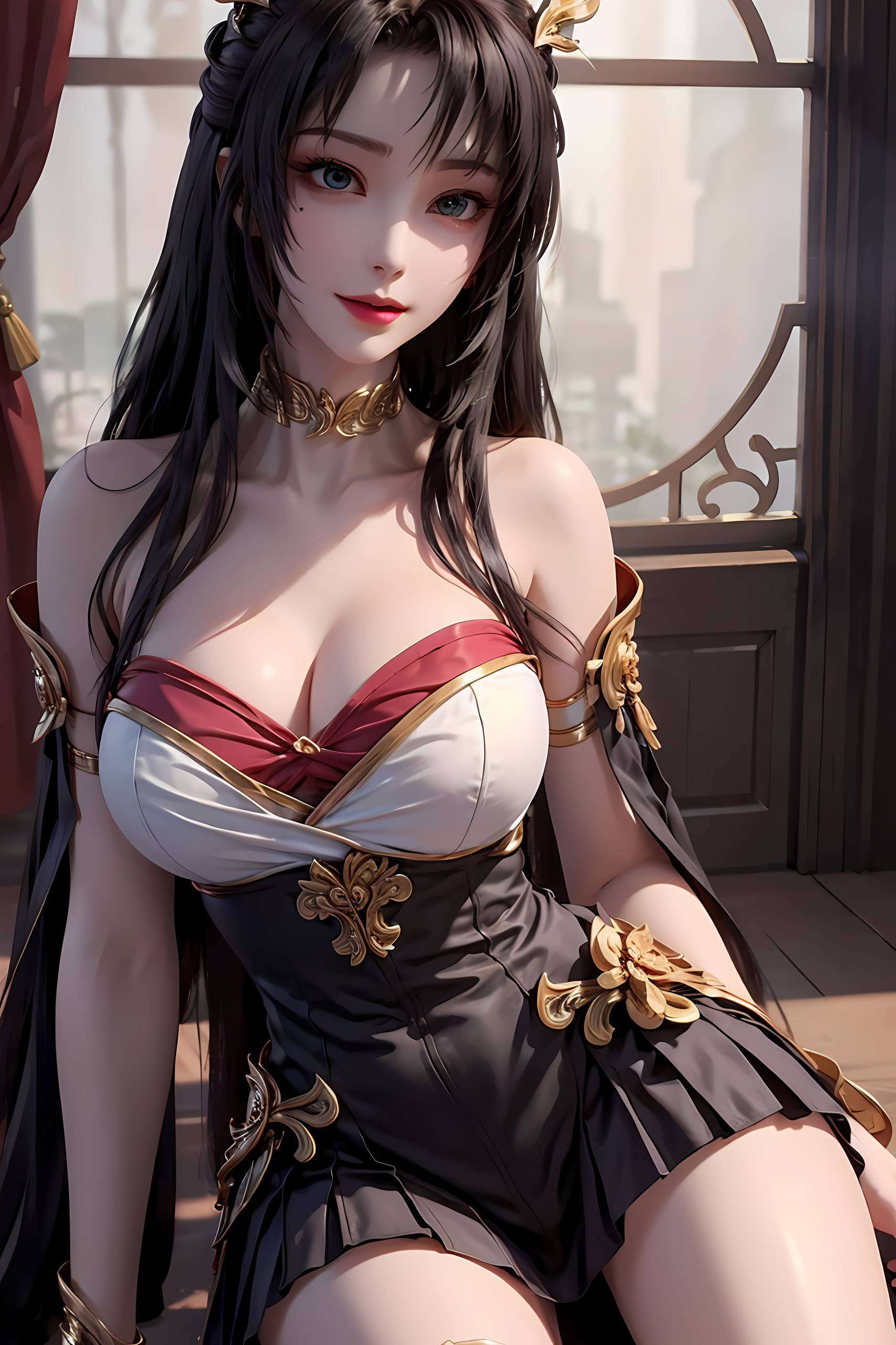 优雅灵动这张极简风格的AI国漫美女锁屏壁纸