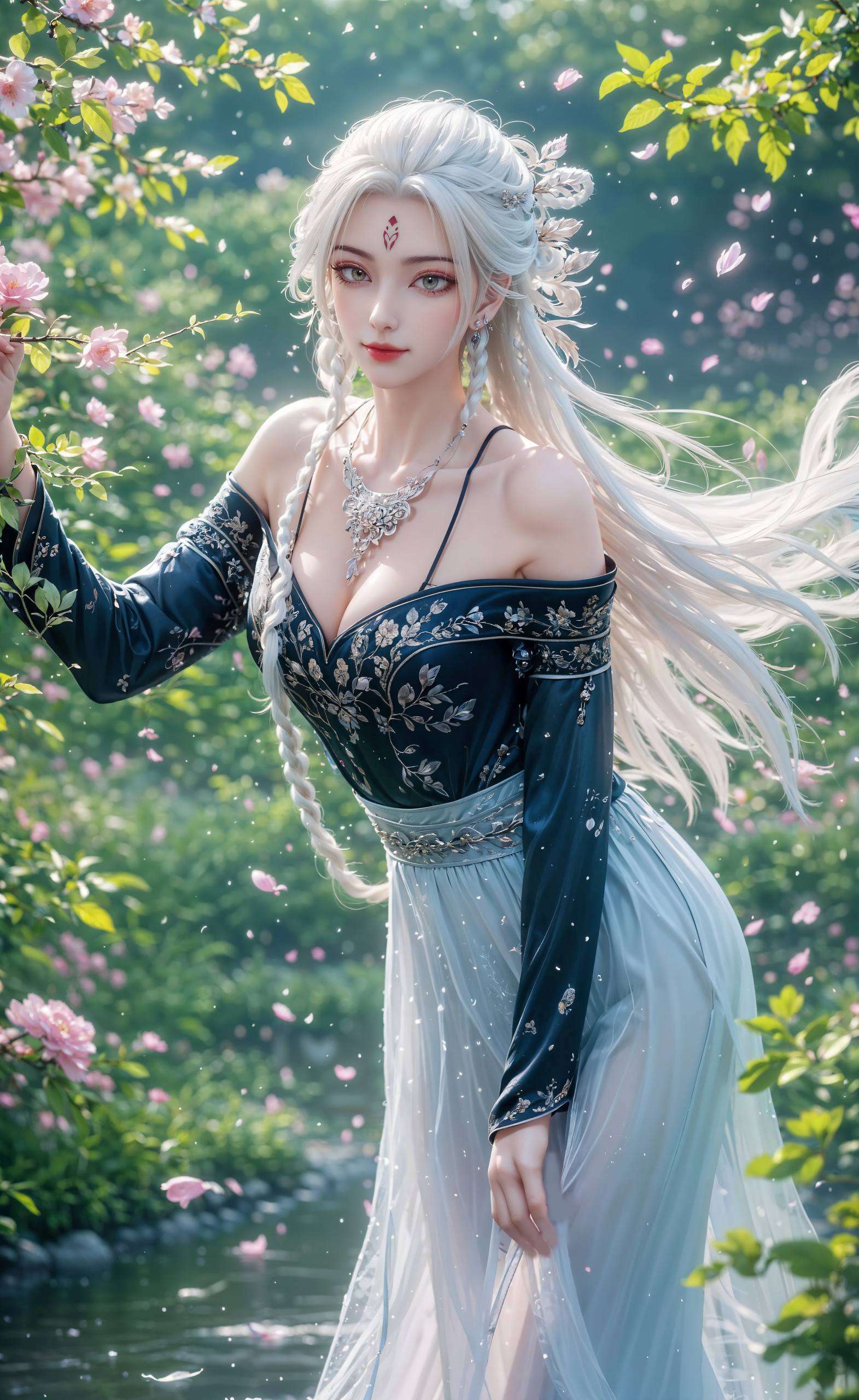 这张壁纸以诛仙动漫中的狐妖小白为主题细腻描绘出小白灵动飘逸的形象