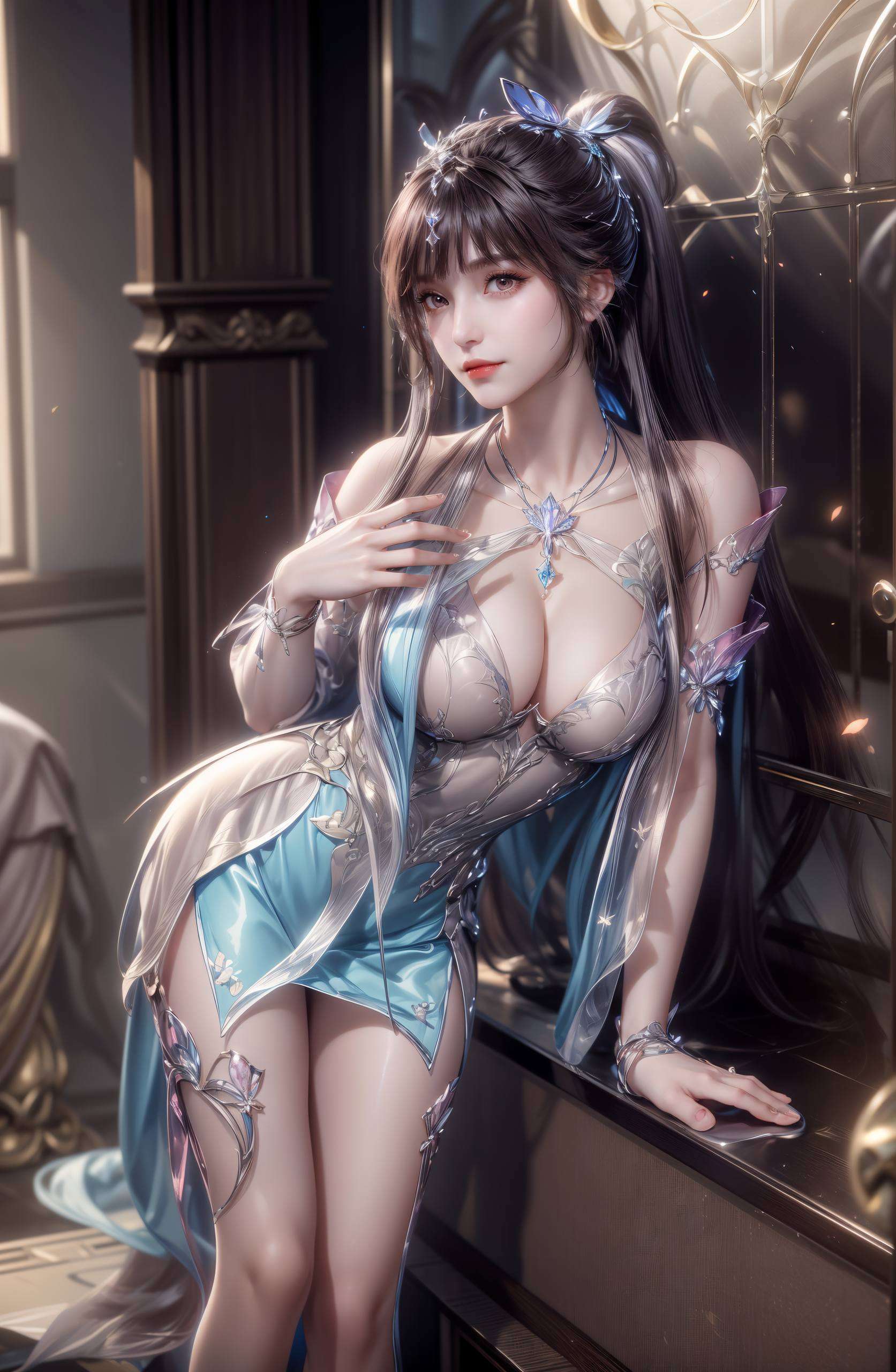 这张AI国漫女生波普艺术2560p壁纸色彩鲜艳