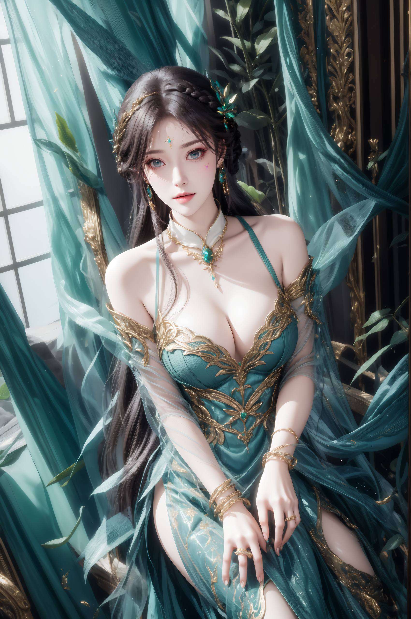 这张超好看的国漫女主AI金属质感2560p壁纸独特的AI技术