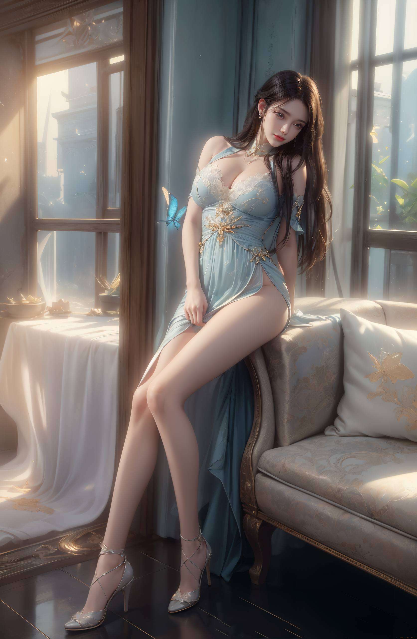 国漫女神萧薰儿她的身影化作桌面壁纸