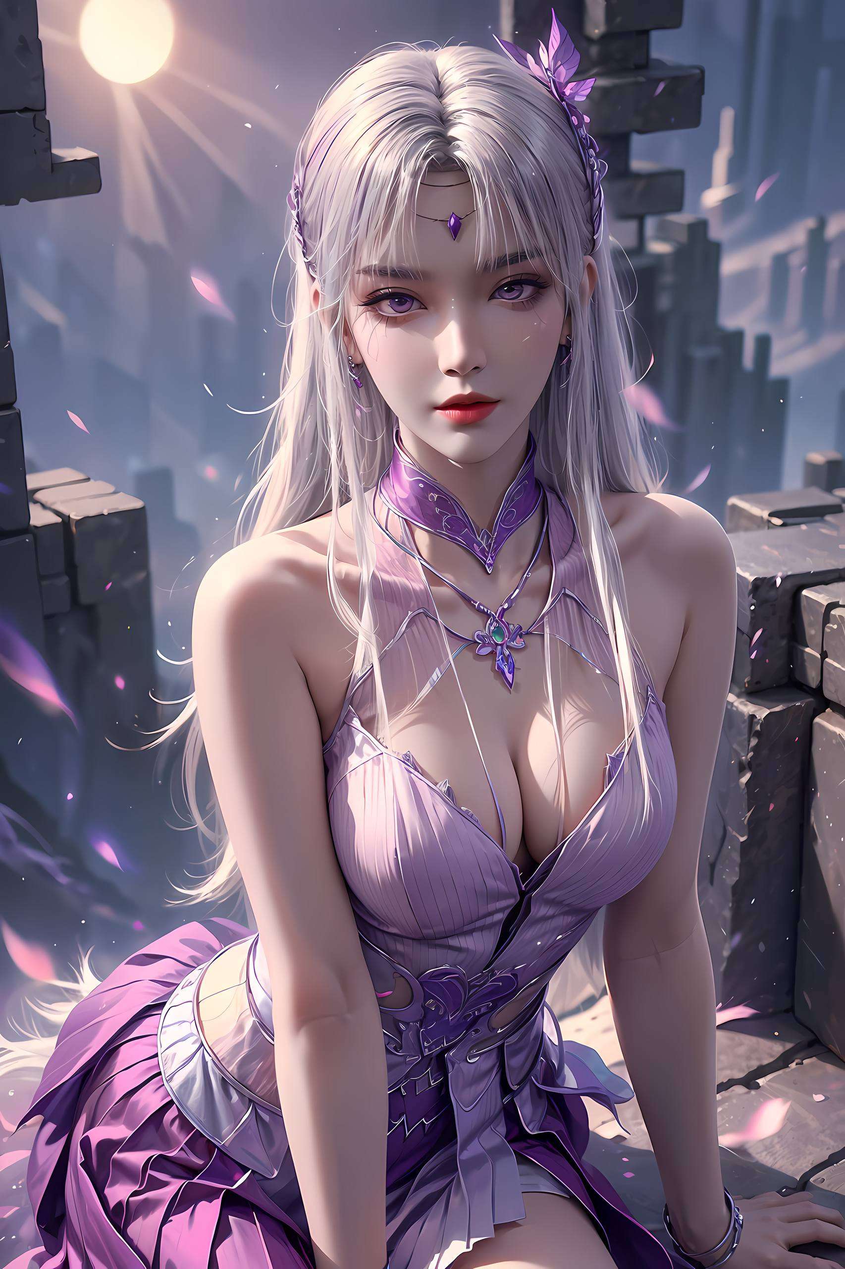 这张超好看的国漫女主AI棋盘格平板桌面主题细腻笔触