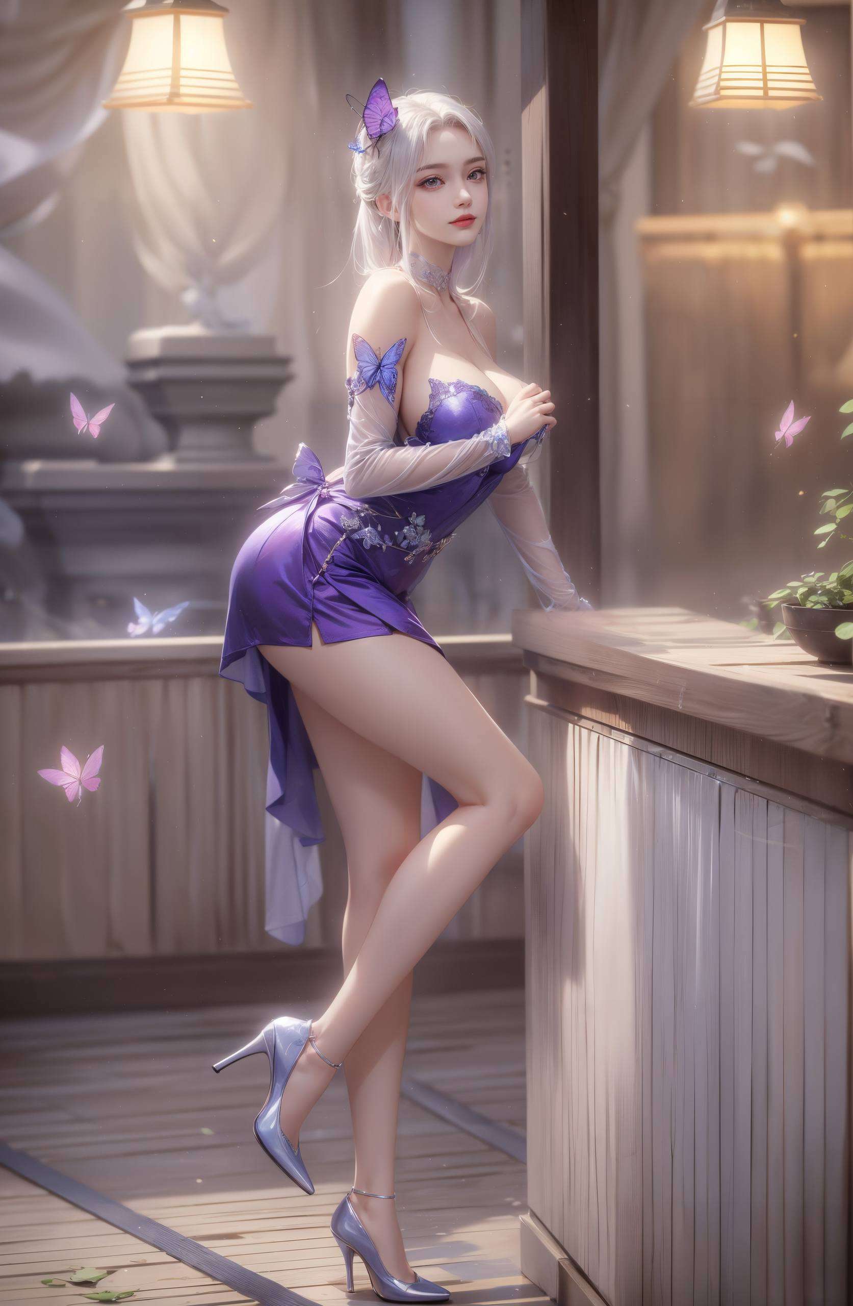 为你带来一场视觉盛宴这张AI国漫美女棋盘格1080p壁纸