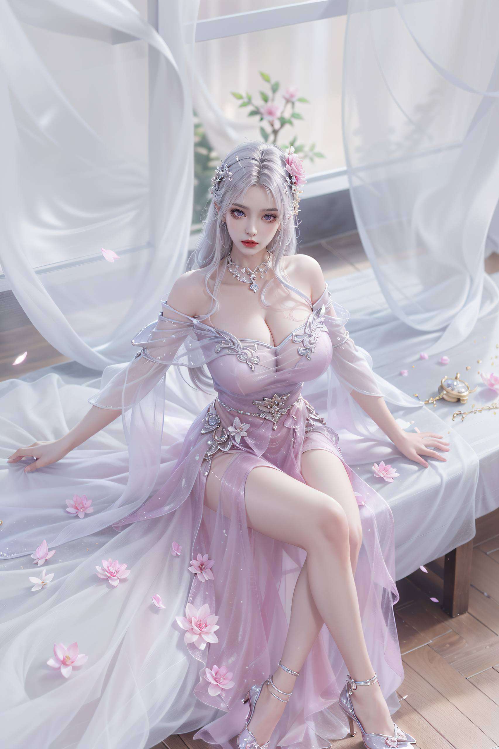 身着国漫女生的梦幻服饰犹如动漫世界走出的绝世美女