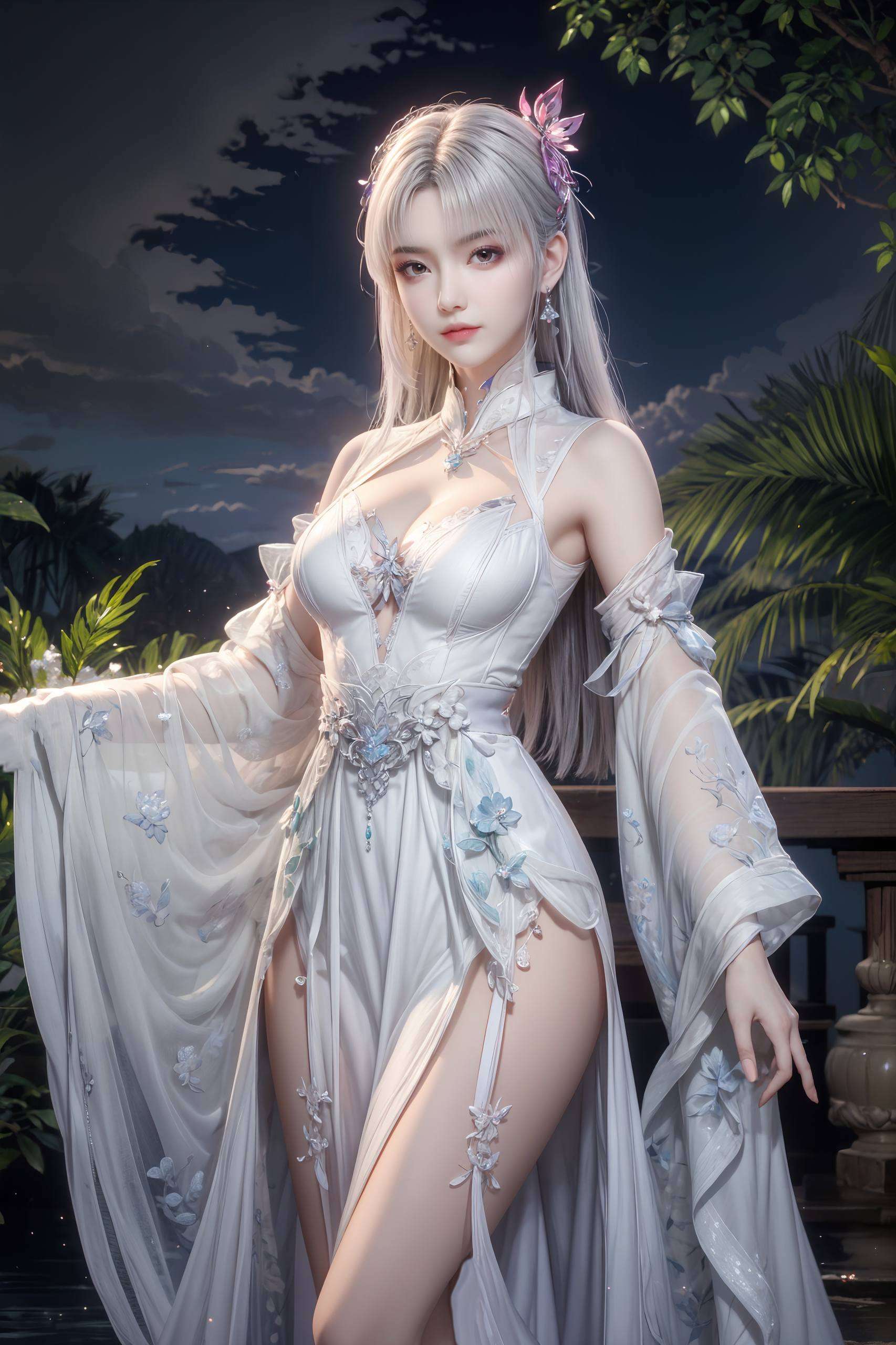 她眼神深邃为你的手机增添一抹科幻与古典交融的唯美风情