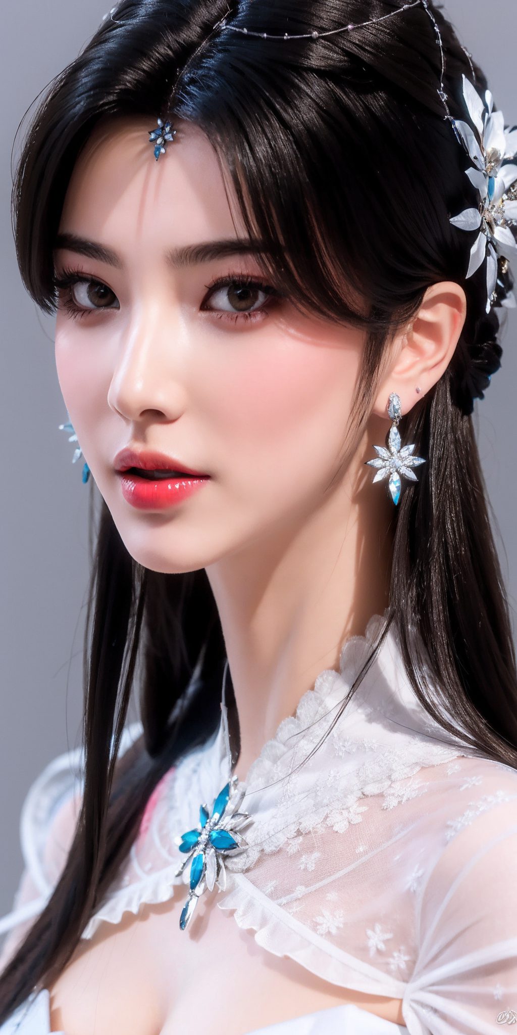 以国漫女神夏倾月为主题细腻描绘