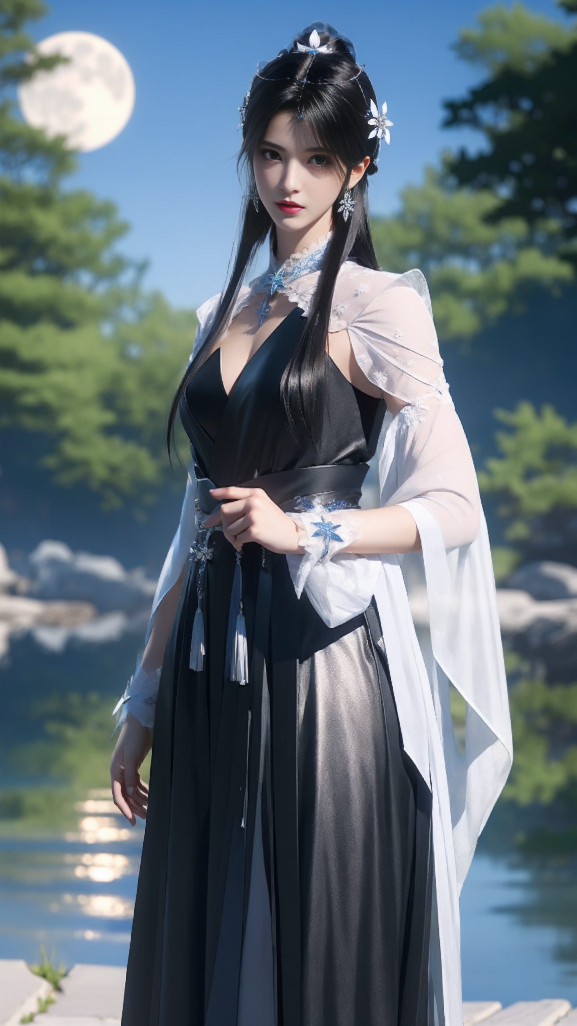 每一个动态都如诗如画这张AI国漫女神桌布平板壁纸