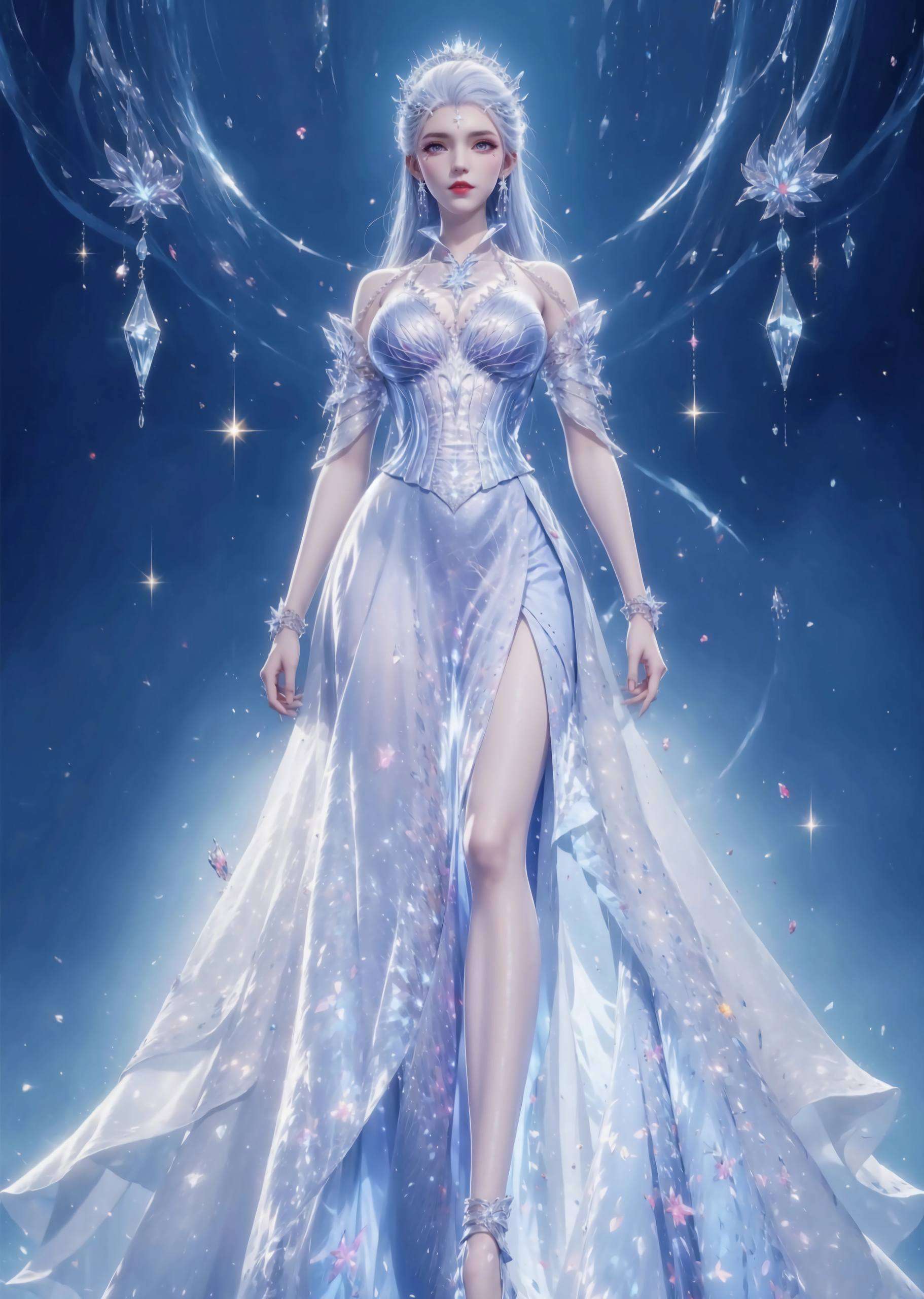 冰肌玉骨映衬幽蓝之光感受冰封千年的深情与哀伤