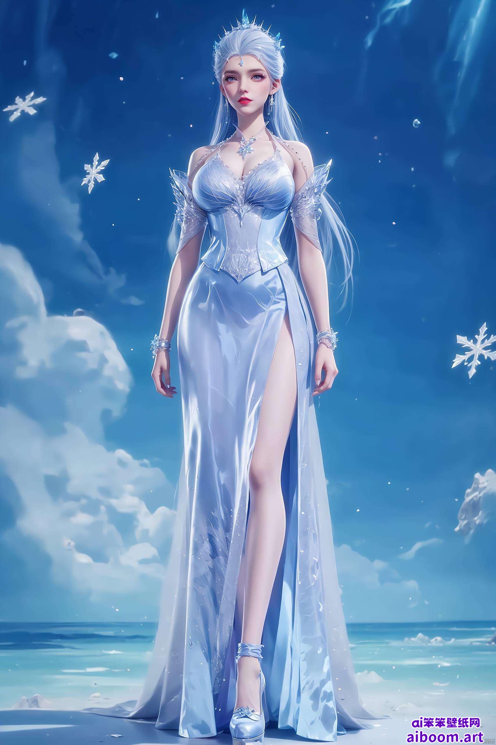 她的每一次凝望都仿佛冻结了时间雪域精灵