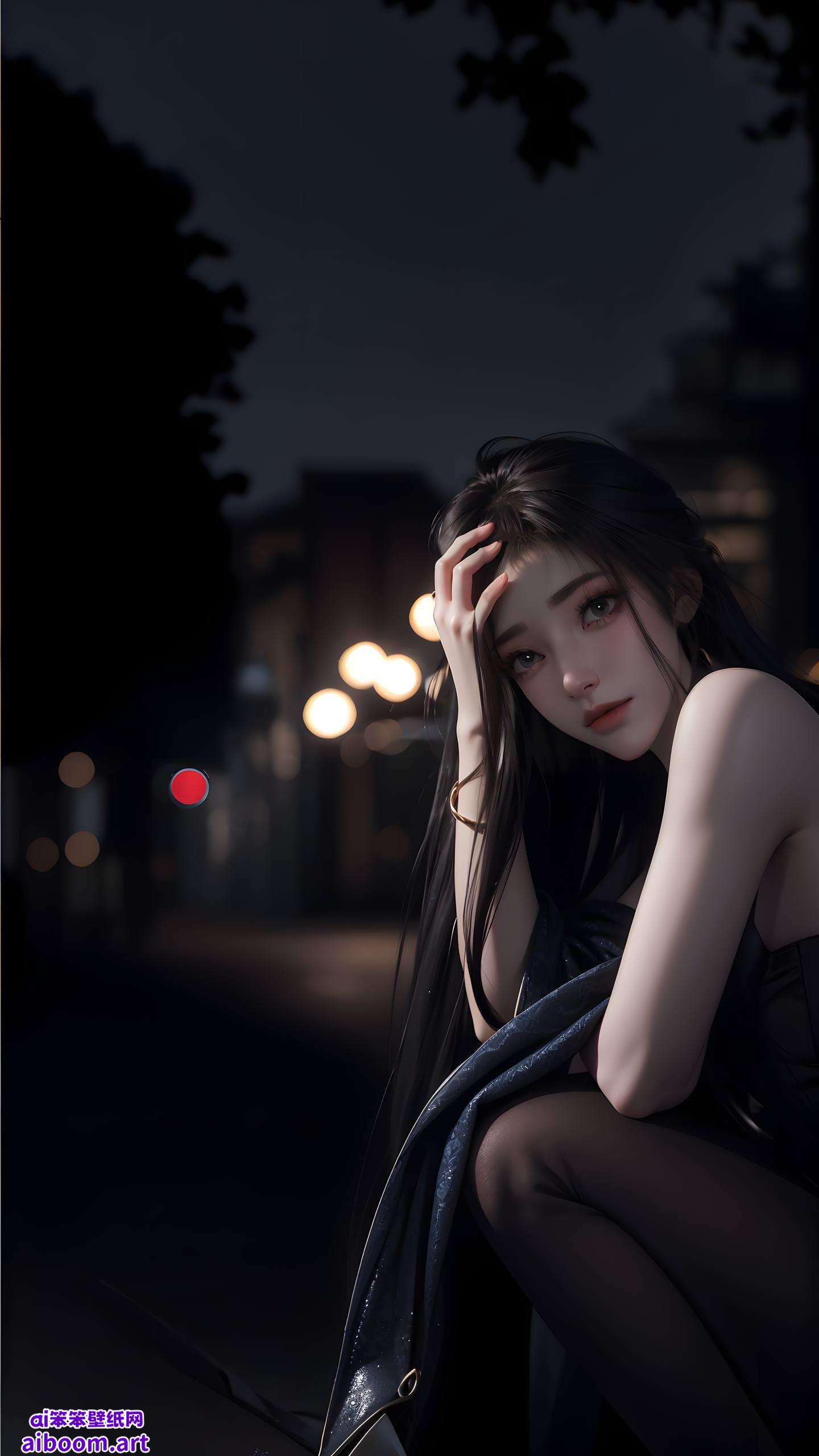 金属质感映衬着她深邃的眼眸国漫美女动画壁纸