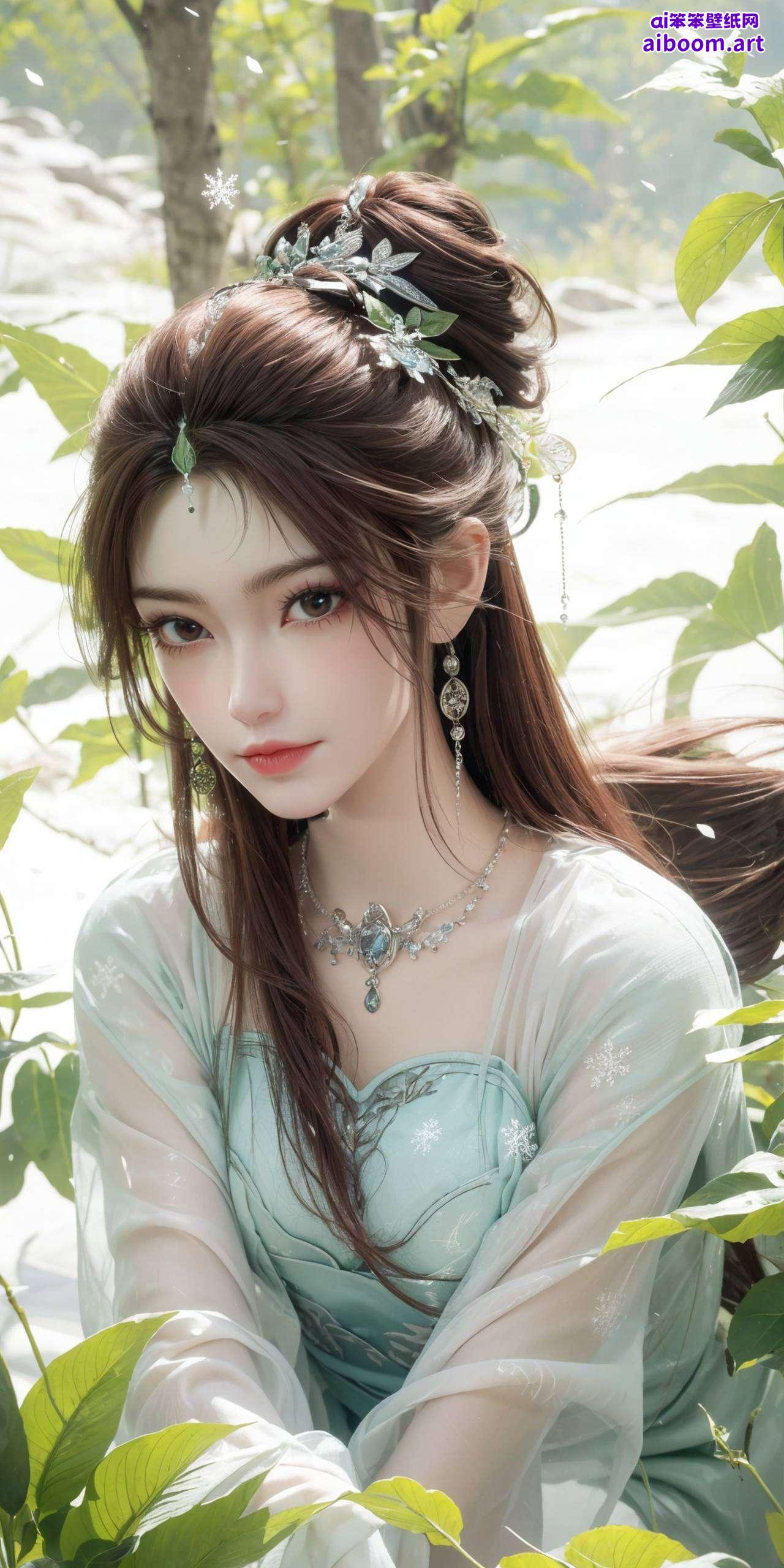 苹果墙纸上的她仿佛能感染整个房间