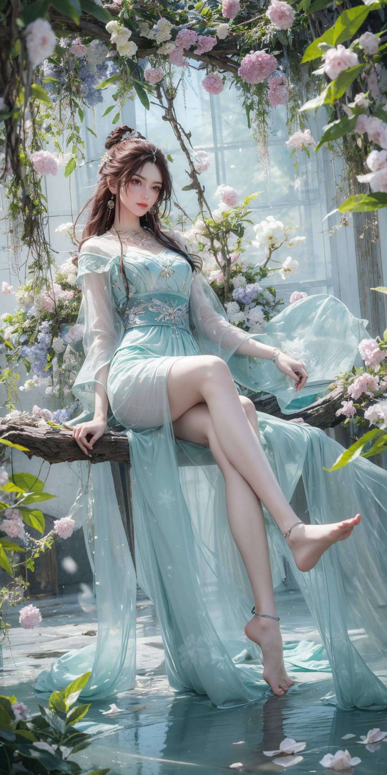 无论是古典仙侠风还是现代潮流感这张国漫女主AI专集格纹平板宽屏壁纸