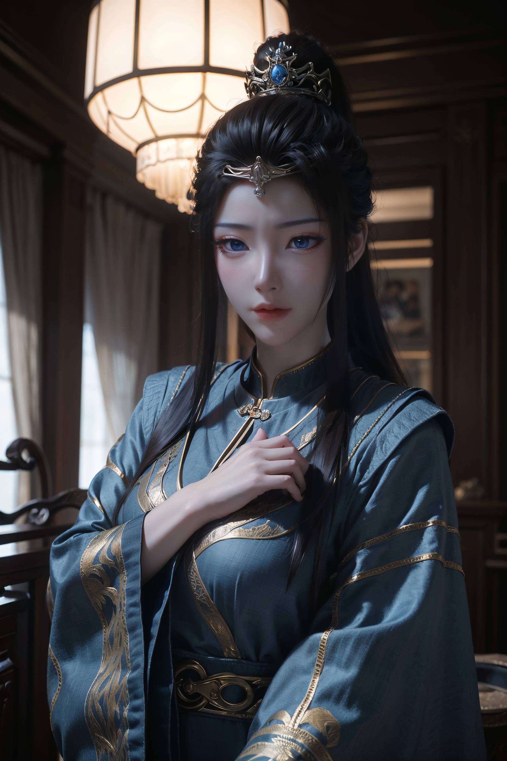 她的每一次凝视都仿佛藏着千年的故事绘制于细腻笔触之间的武瑶