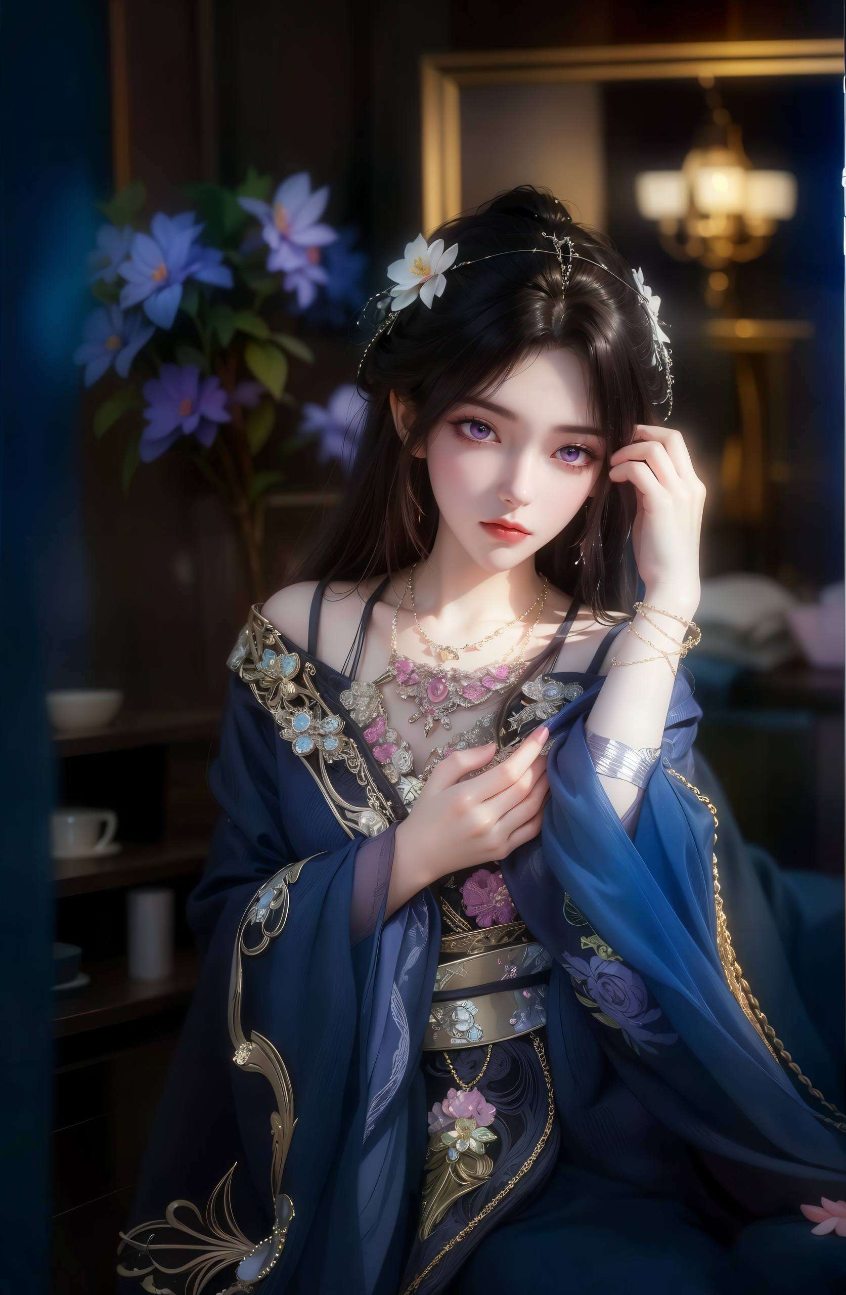 美轮美奂这张AI国漫女主月婵壁纸