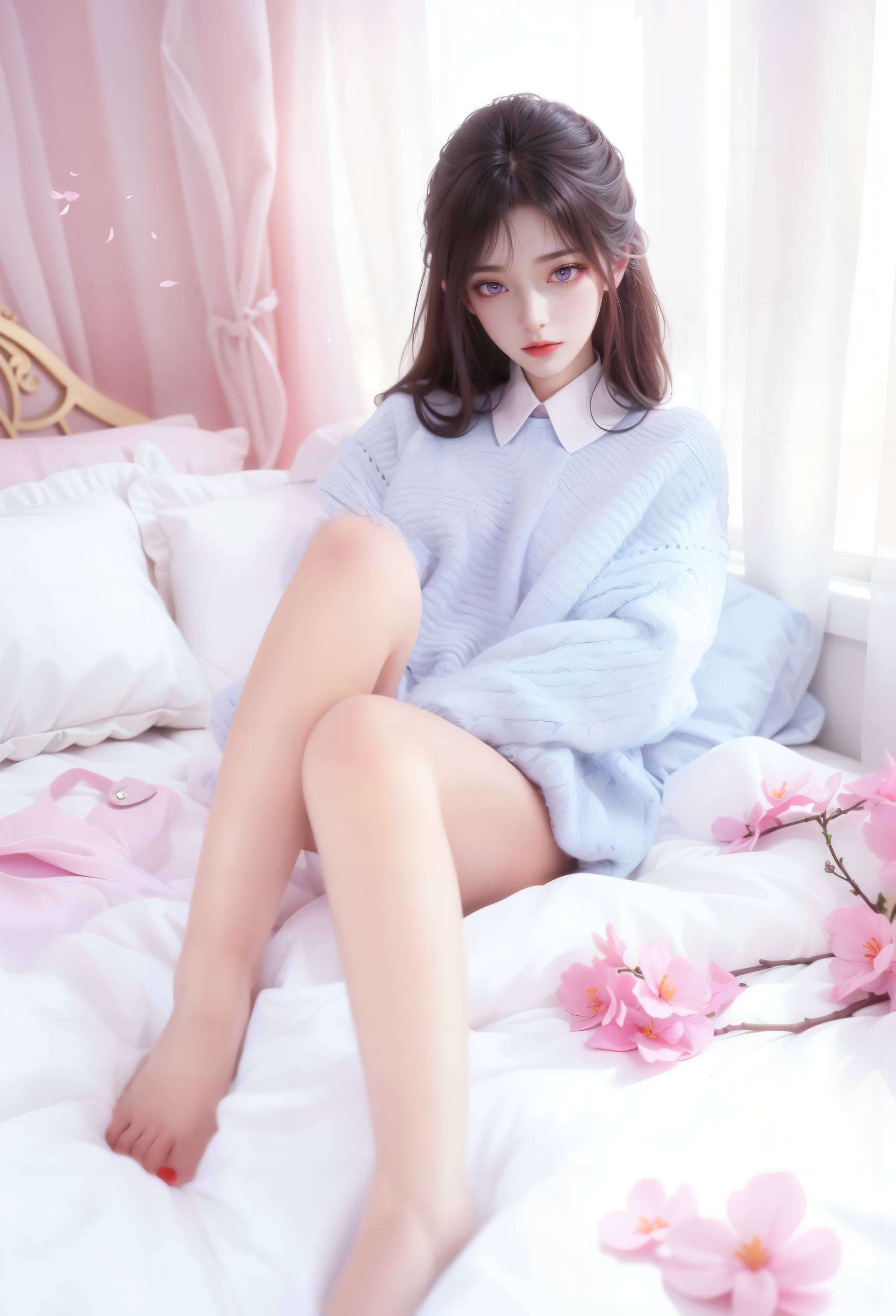以古典美人月婵为主题这张4K超高清波点壁纸