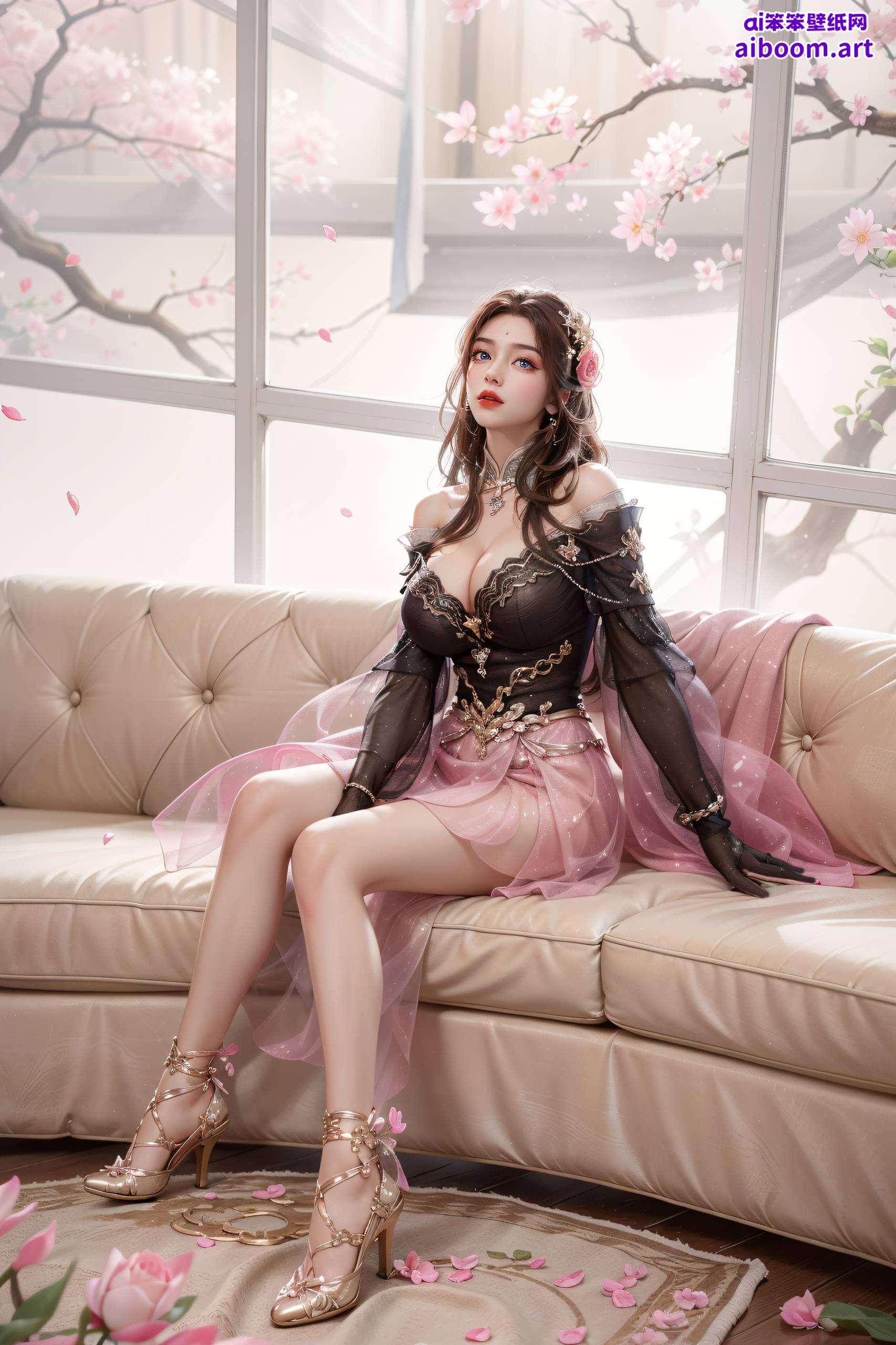 月婵委屈脸壁纸高清AI特写素材