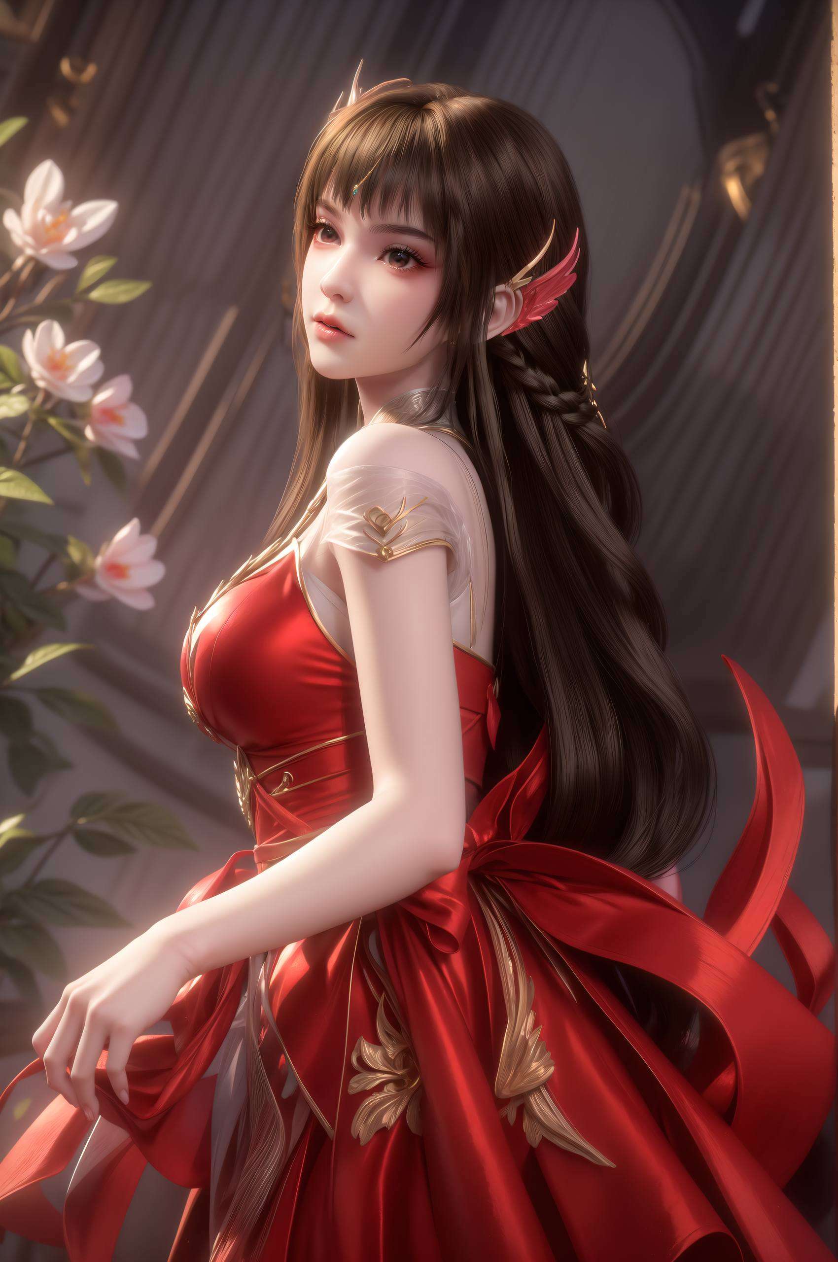 这张AI国漫壁纸将国漫美女的韵味展现得淋漓尽致