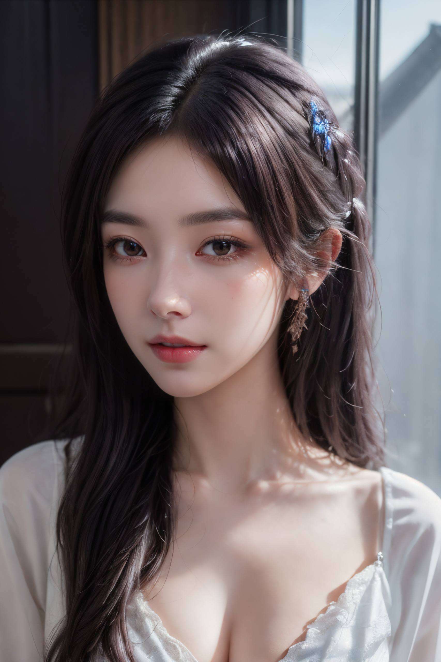 让这位国漫女神更显可爱融合了护眼壁纸的抽象线条设计